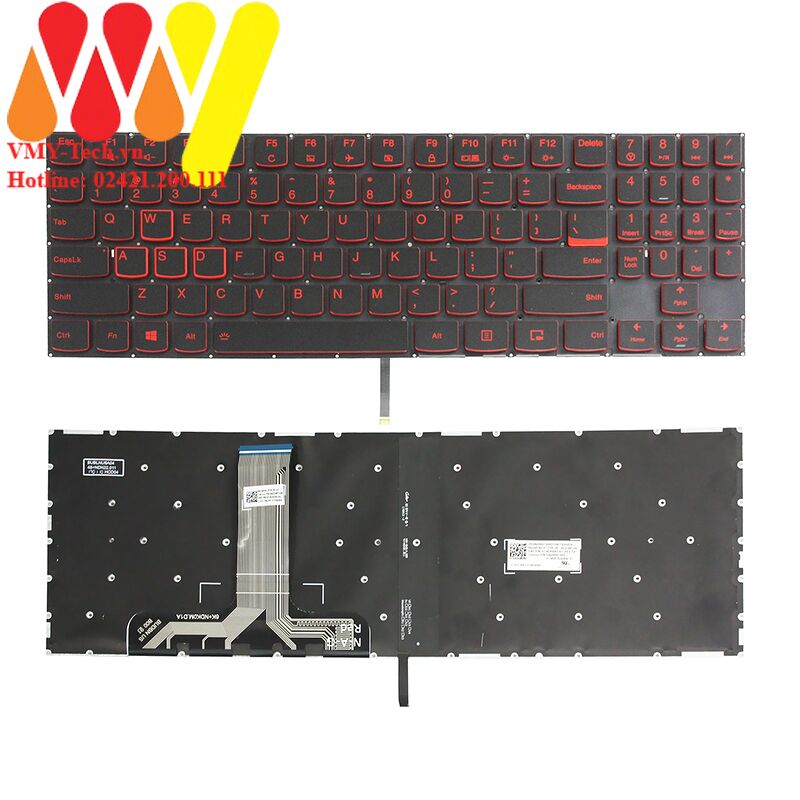 Bàn Phím Laptop Lenovo Legacy Y520 Y520-15ikb Y720 Y720-15ikb R720 R720-15ikb LED Đỏ