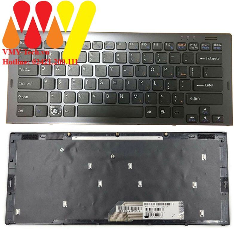 Bàn phím laptop sony Vaio VGN-SR Đen Khung