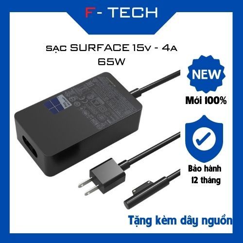 Sạc laptop SURFACE 15V 4A 65W ZIN