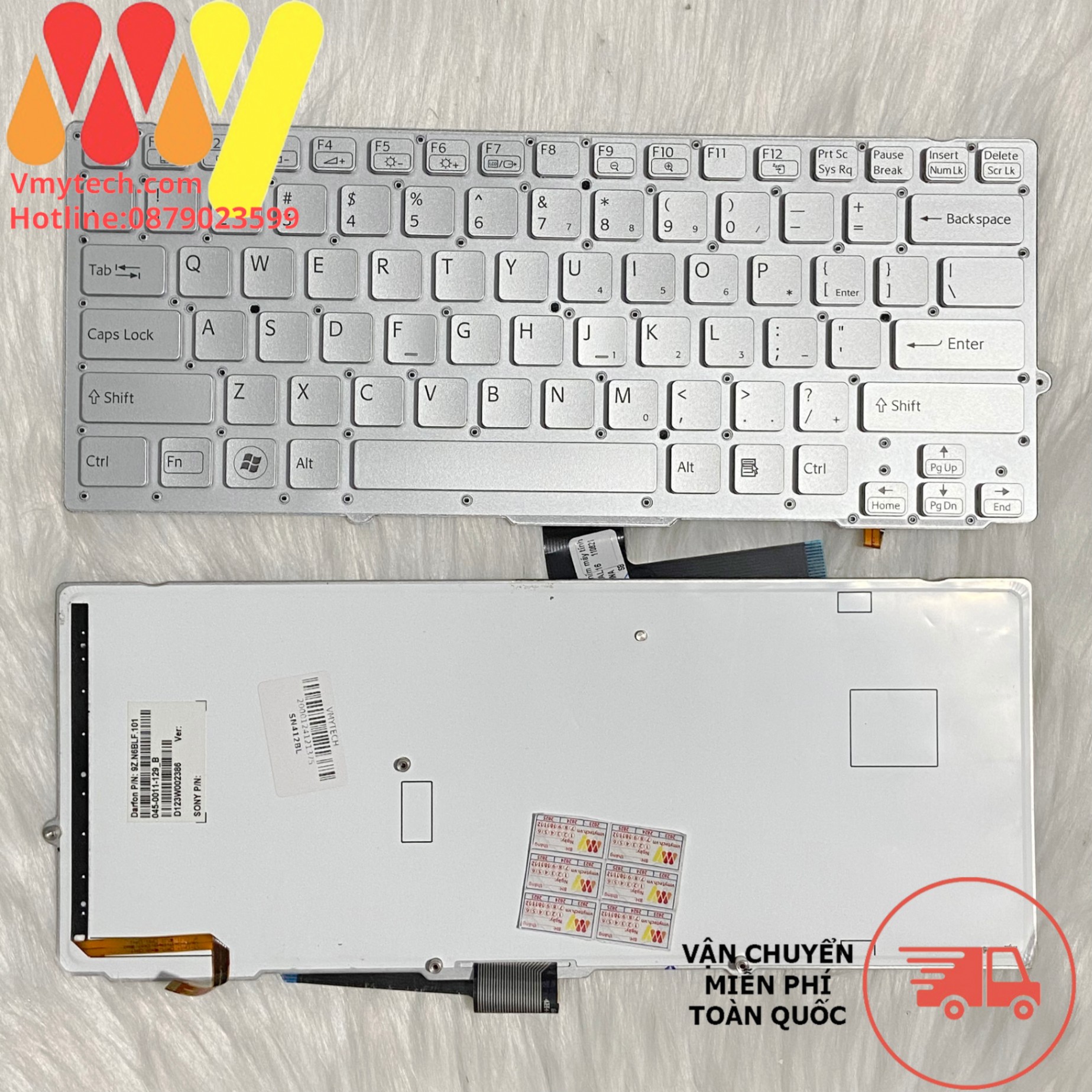 Bàn Phím Laptop Sony Vaio SB SC SD SA PCG-41216L PCG-41217L PCG-41219L PCG-4121GL BẠC LED
