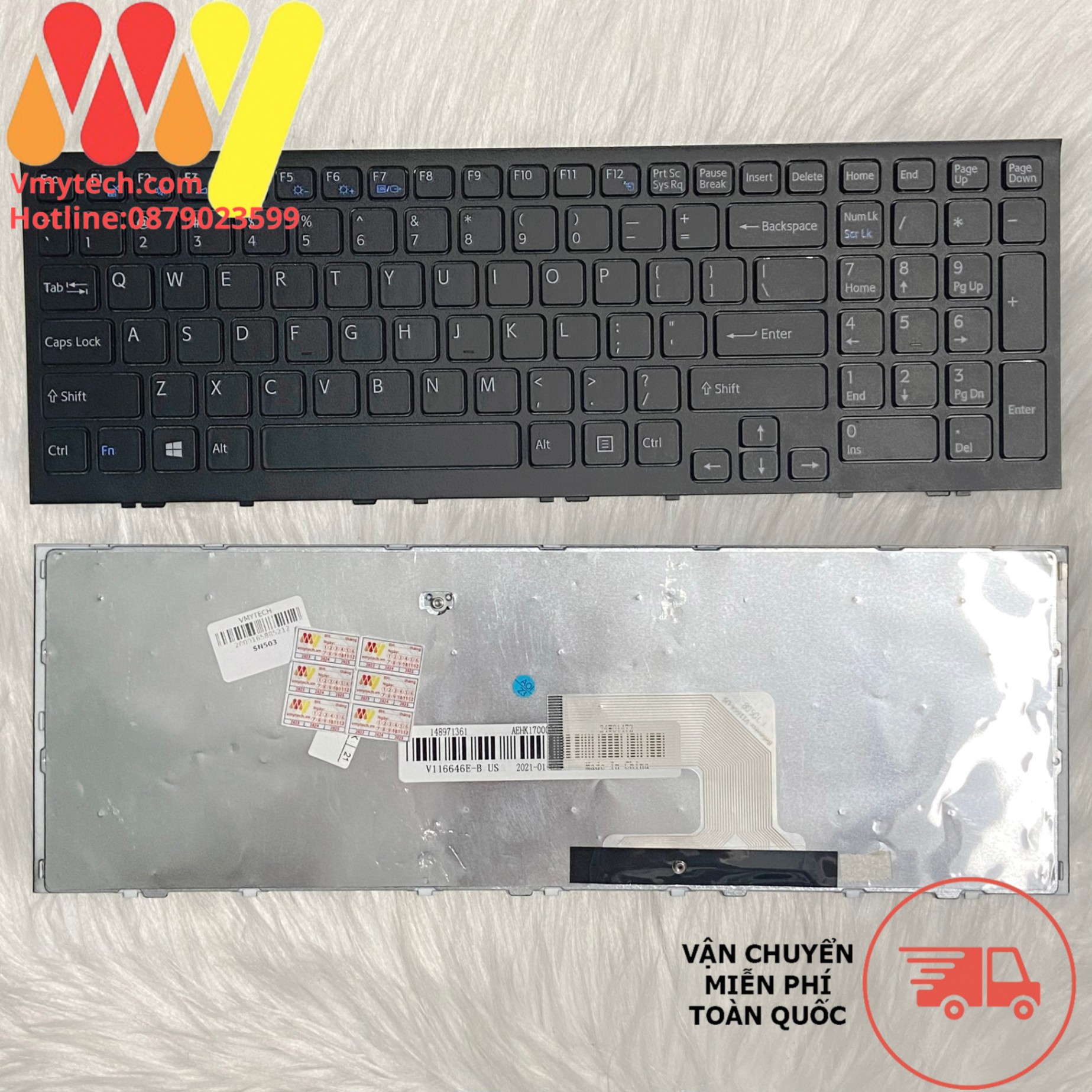 Bàn phím Laptop sony Vaio  EE, EF VPC-EE PCG-61611L,PCG-61611M, PCG-71811L PCG-71911L PCG-71912L PCG-71913L PCG-71914L màu Đen