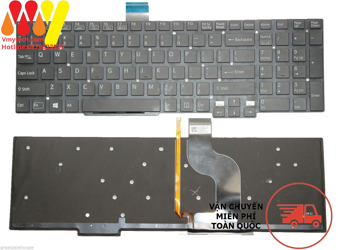 Bàn phim laptop Sony VAIO SVT15 SVT151A11L SVT15115CXS Laptop Keyboard RU Black With Backlit