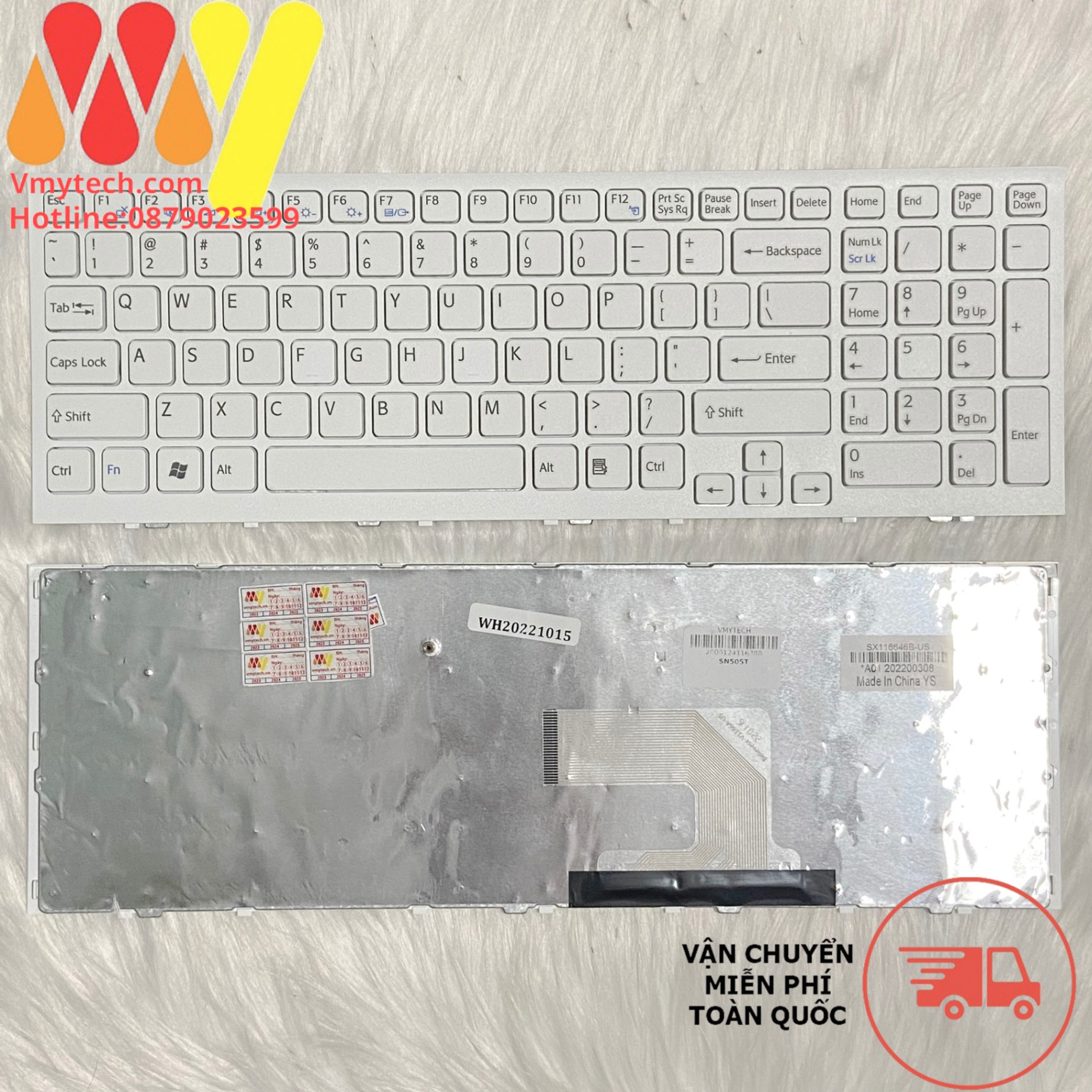 Bàn Phím Laptop Sony Vaio EH VPCEH18FX VPCEH22FX VPCEH23FX VPCEH24FX VPCEH25FX VPCEH27FX VPCEH32FX trắng