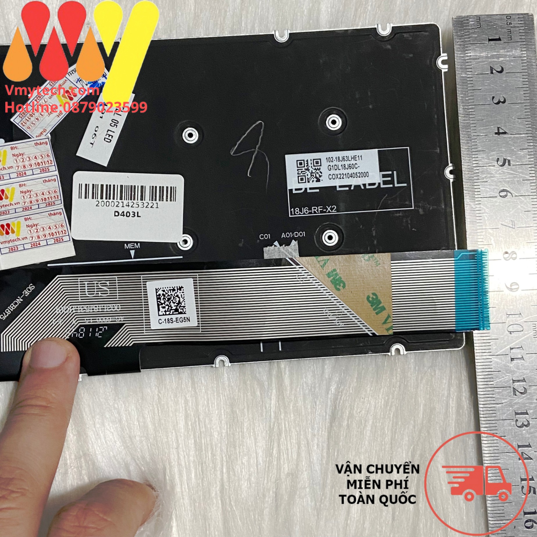 Bàn phím Dell Latitude 3301 3311 3410, Vostro 3400 (Gen 11) LED