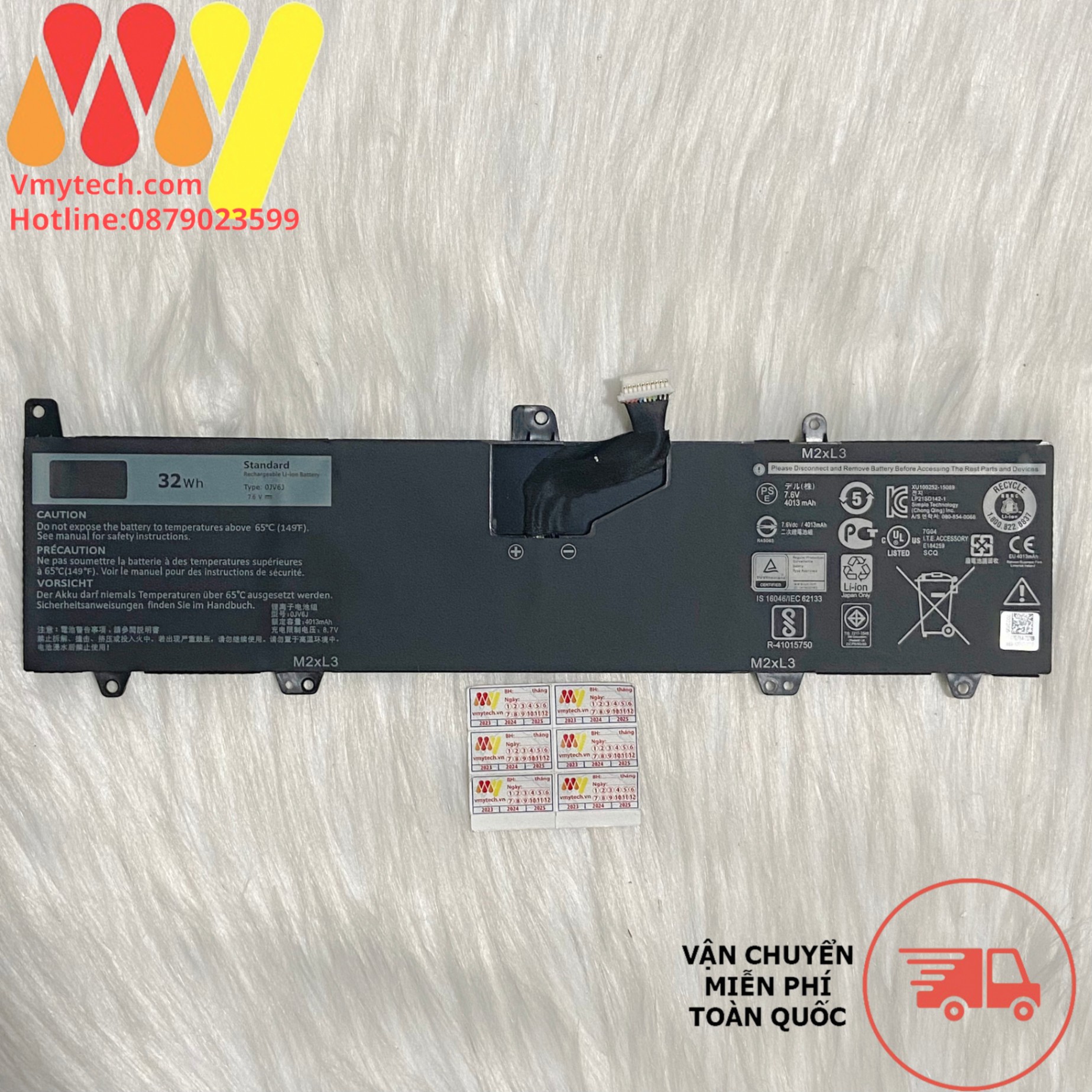 Pin Laptop Dell 3162 3164 3168 3179 3180 3185 0JV6J 32WH P24T