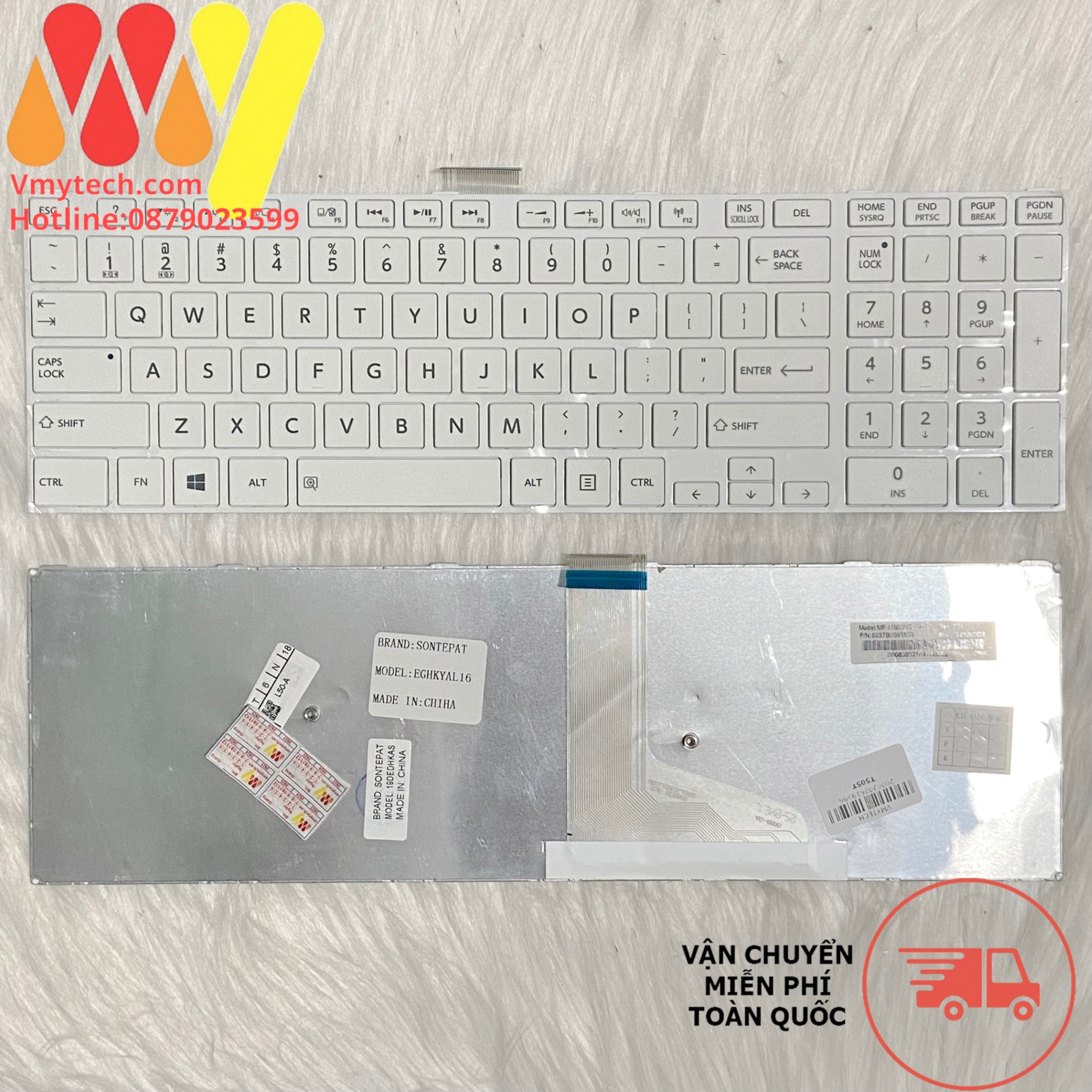 Phím laptop Toshiba L50 L50-A C50 C50D C50-A C55D L70 L75 C70 C75 S50 S55 C70 C70-A C70D C75 C75D L75 Trắng