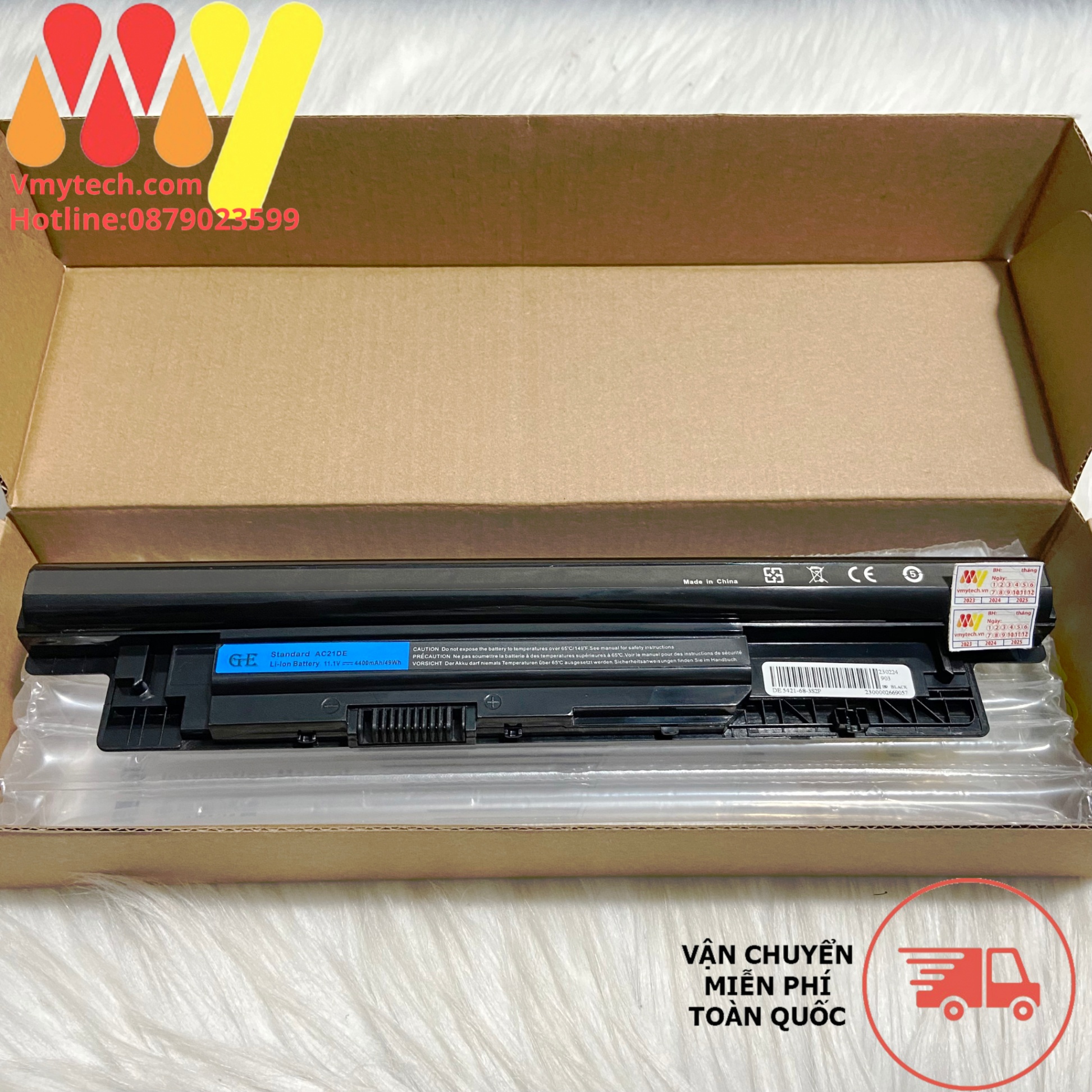 Pin Laptop Dell Vostro 2421, 2521 V2421, V2521 3446 XCMRD MR90Y 6CELL