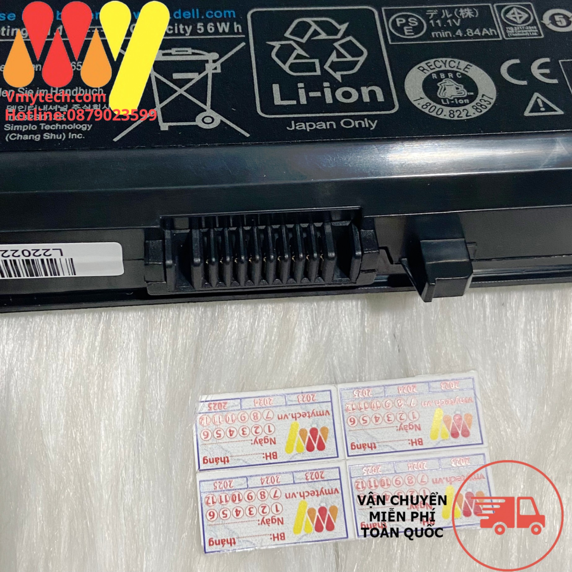 Pin laptop Dell Vostro V3400 V3500 V3700 3400 3500 3700 04GN0G 312-0998 Y5XF9 04D3C 7FJ92 4JK6R zin
