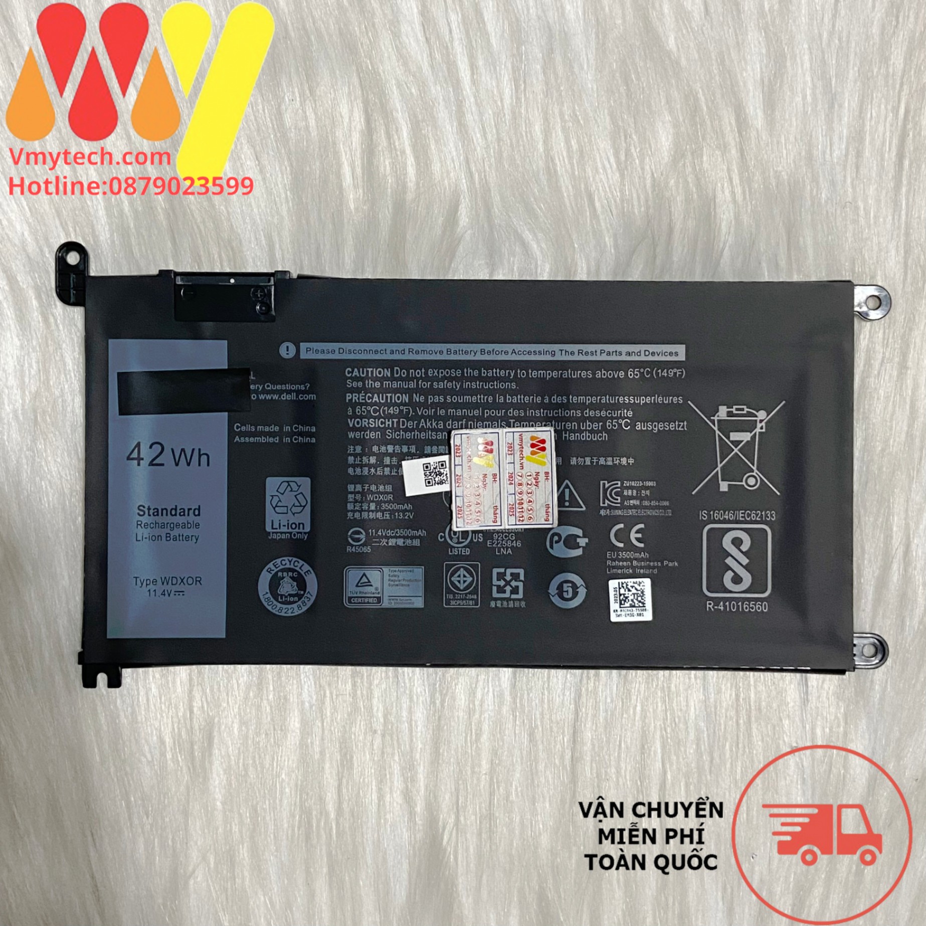 Pin Laptop Dell WDX0R C4HCW 0C4HCW P58F 7460 p69g 5568 zIN