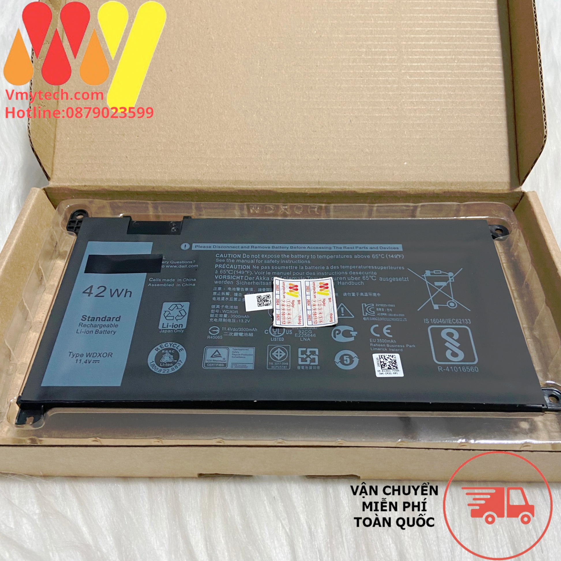 Pin Laptop Dell WDX0R C4HCW 0C4HCW P58F 7460 p69g 5568 zIN