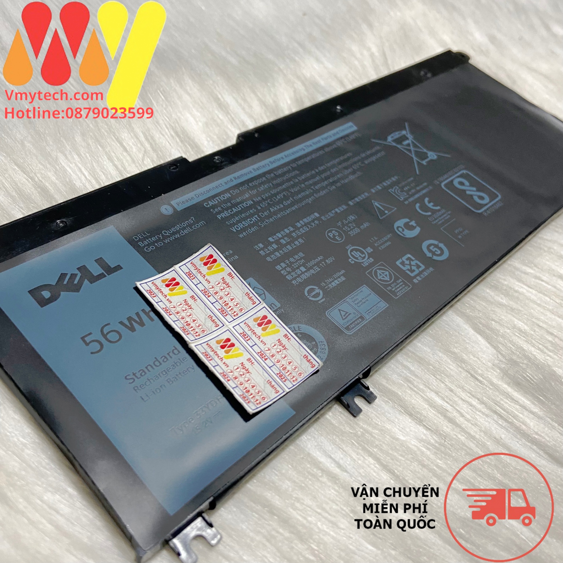 Pin Laptop Dell Inspiron 3579 7573 7577 7586 7773 7778 7779 7786 33YDH 56Wh