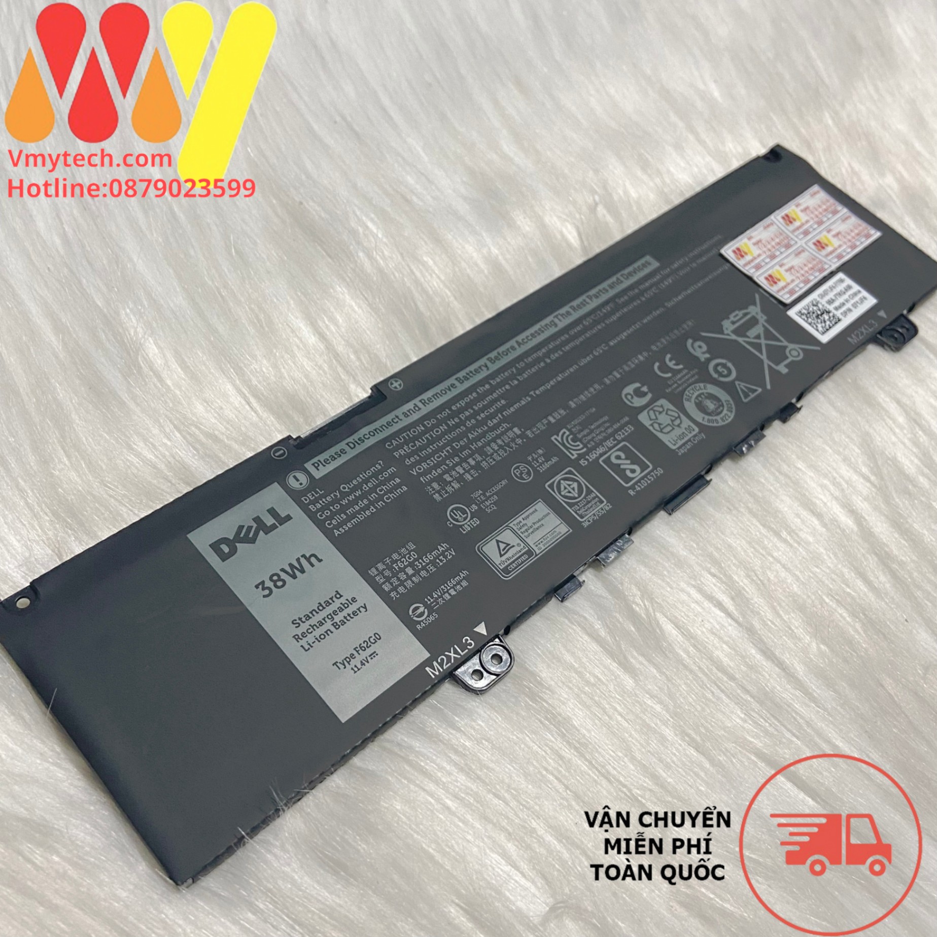 Pin Laptop Dell Inspiron 13 5370 7000 7370 7373 7380 7386 P83G P83G001 P83G002 P87G P87G001 38Wh
