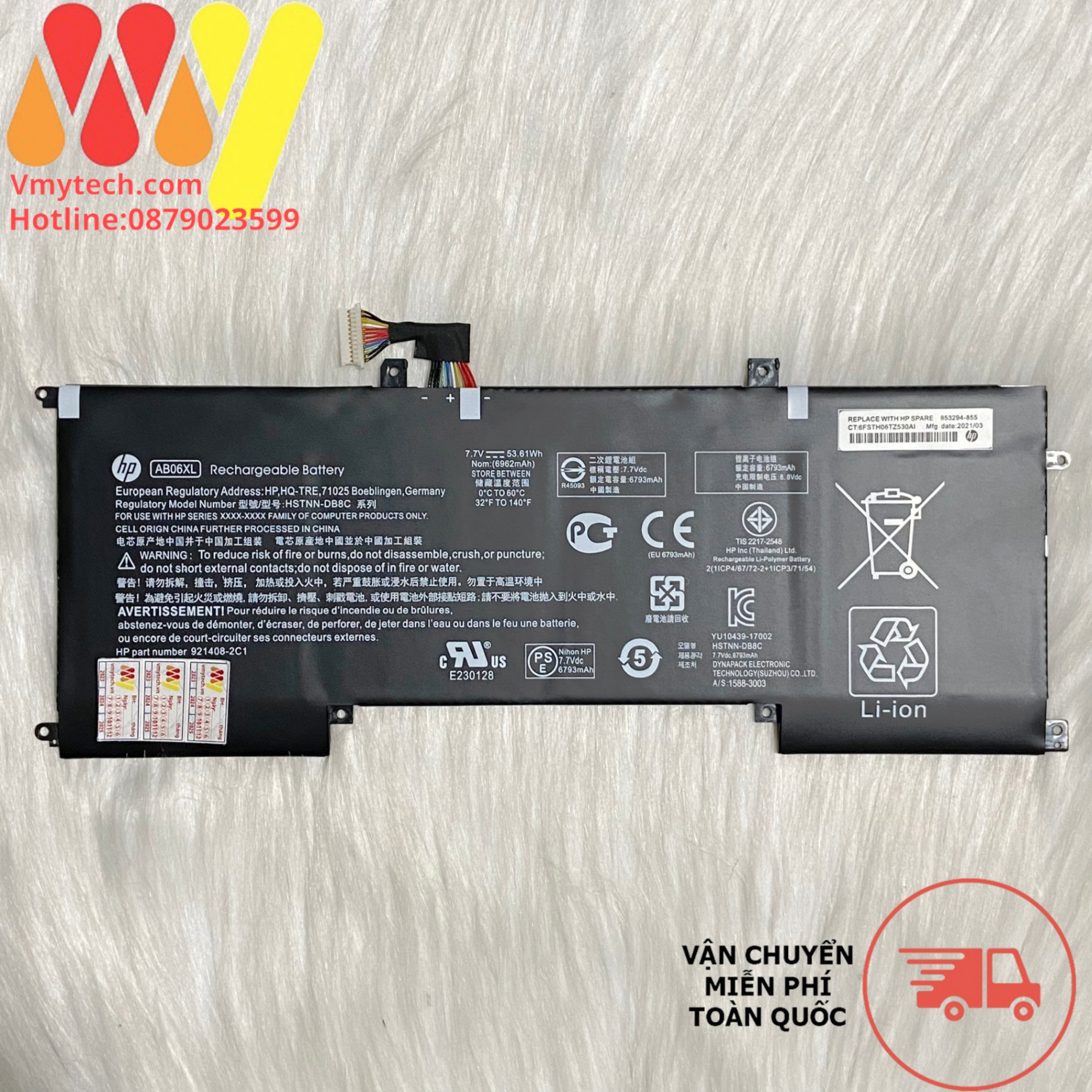 Pin Laptop HP Envy 13 13-AD000 13-AD019TU 13-AD023TU 13-AD110TU AD078TU 13-AD158TU 13-AD160TU - AB06XL zin