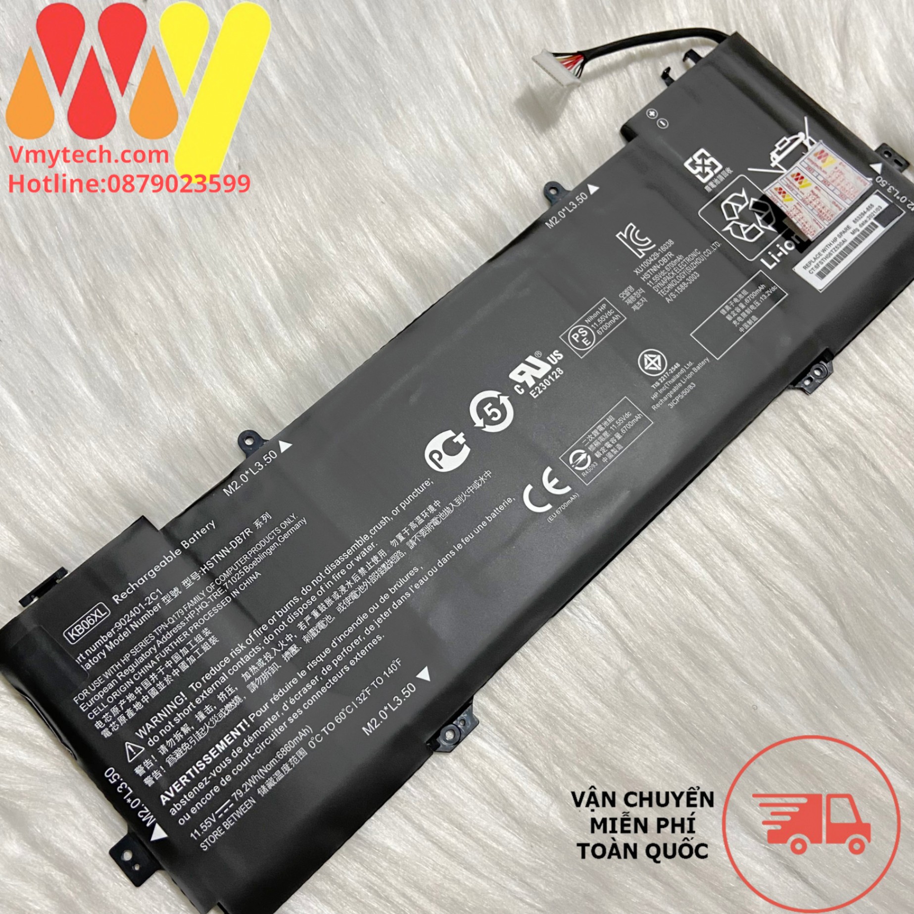 Pin laptop HP Spectre X360 15-BL 15-BL002XX 15-BL000NA 15-BL030NG KB06XL HSTNN-DB7R HSTNN-DB8I