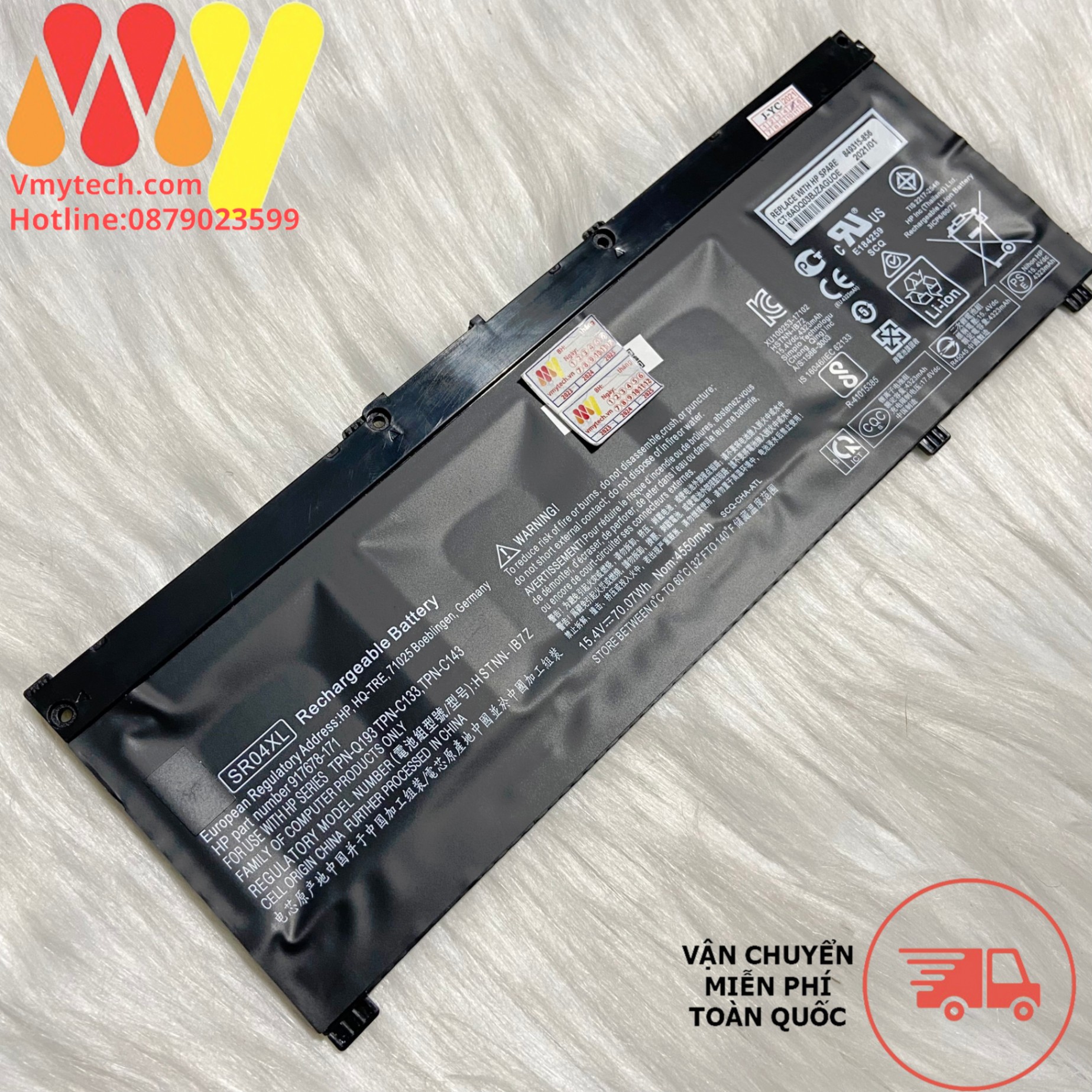 Pin laptop HP Pavilion 15-cx, 5-cx0177TX 15-cx0178TX 15-cx0179TX 15-cx0182TX (Mã: SR04XL)