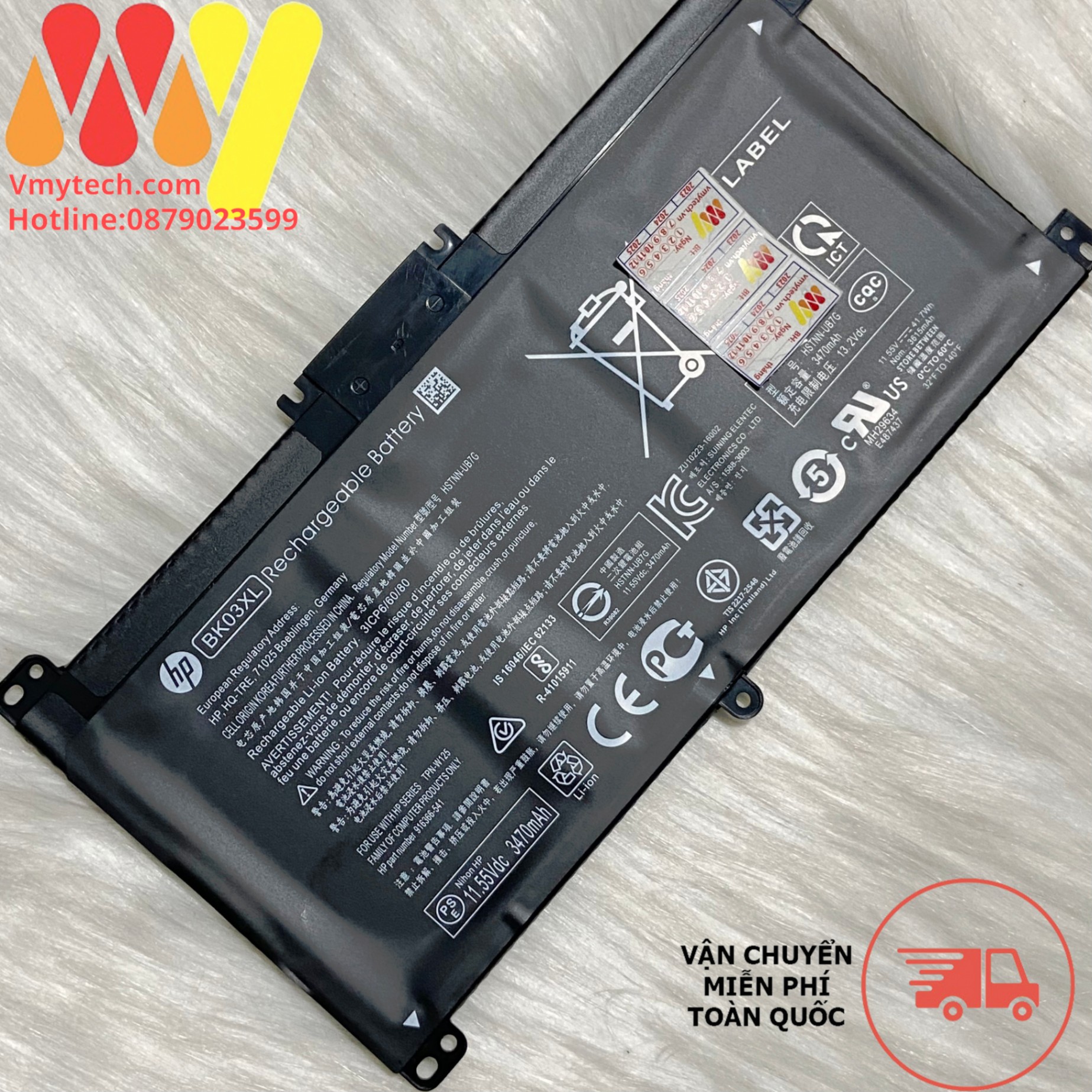 Pin Laptop HP BK03XL HSTNN-UB7G TPN-W125 916366-541 916811-855