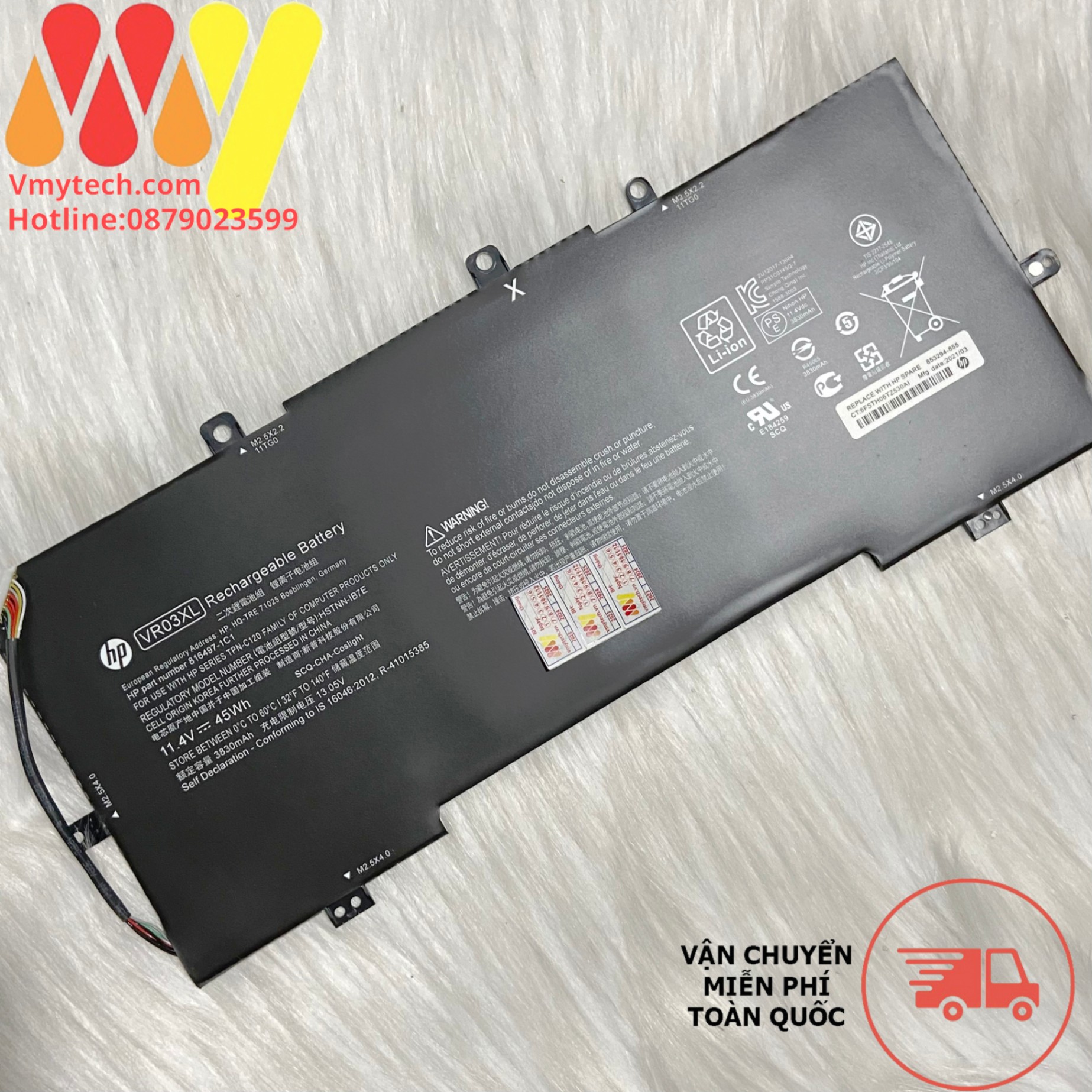 Pin laptop HP VR03XL ,VR03 HP Envy 13-D zin