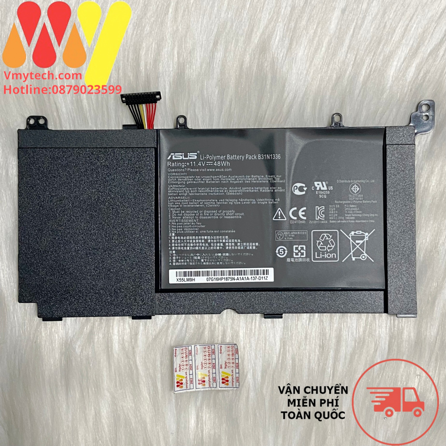 Pin Laptop ASUS VivoBook R553L R553LN - Original