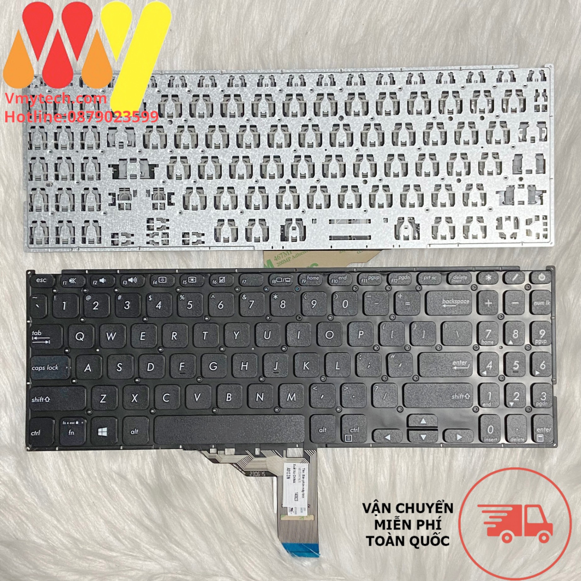 Phím laptop Asus VivoBook 15 F512 F512FA F512DA F512F A512 A512FJ A512F A512U Đen ZIN