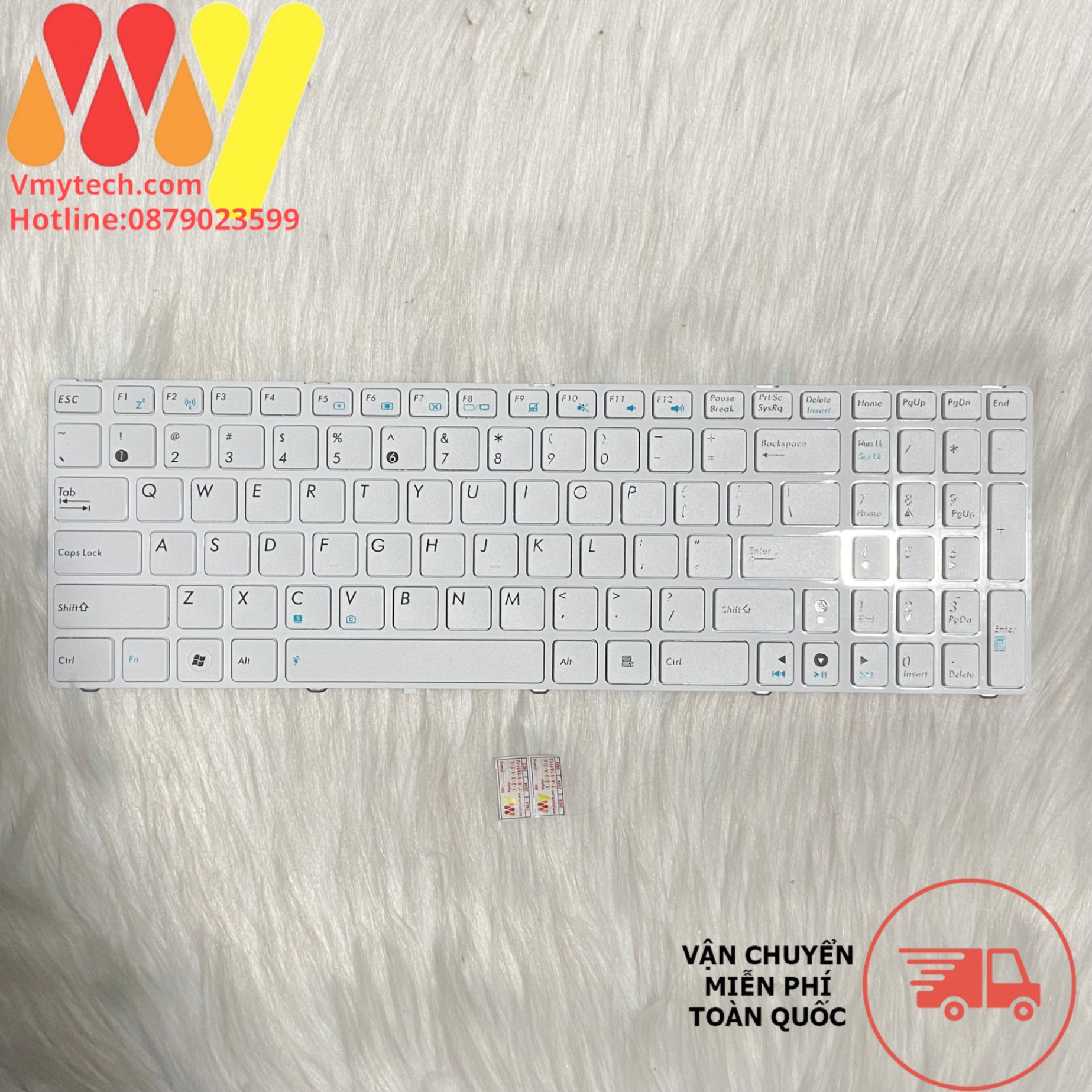 Bàn phím laptop Asus K52 K52D K52DE K52DR K52DY K52E K52F Zin màu Trắng