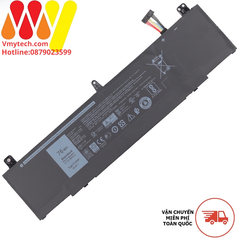 Pin Laptop Dell Alienware 13 R3 TDW5P Battery New Original ALW13C 15.2V 76WHR V9XD7 4RRR3