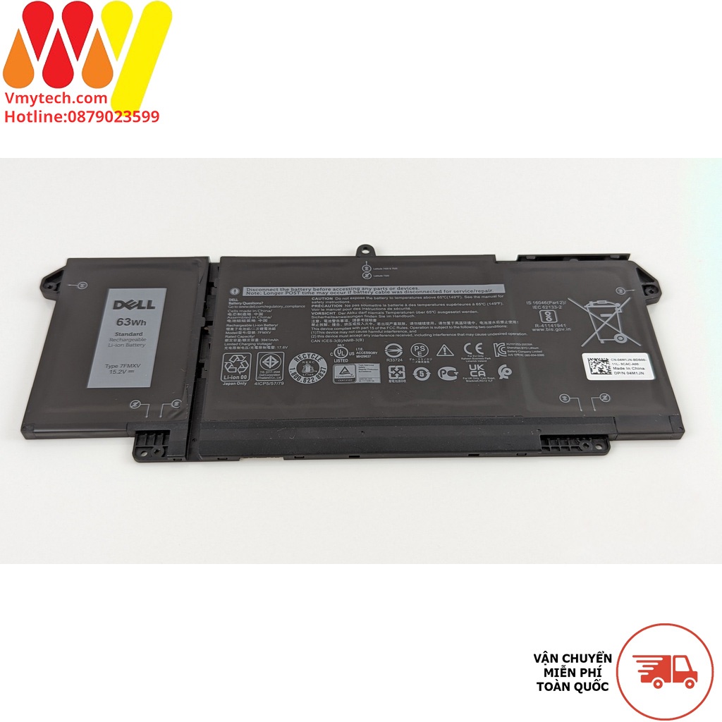 Pin Laptop Dell Latitude 5320 7420 7320 7520 7FMXV (63Wh)
