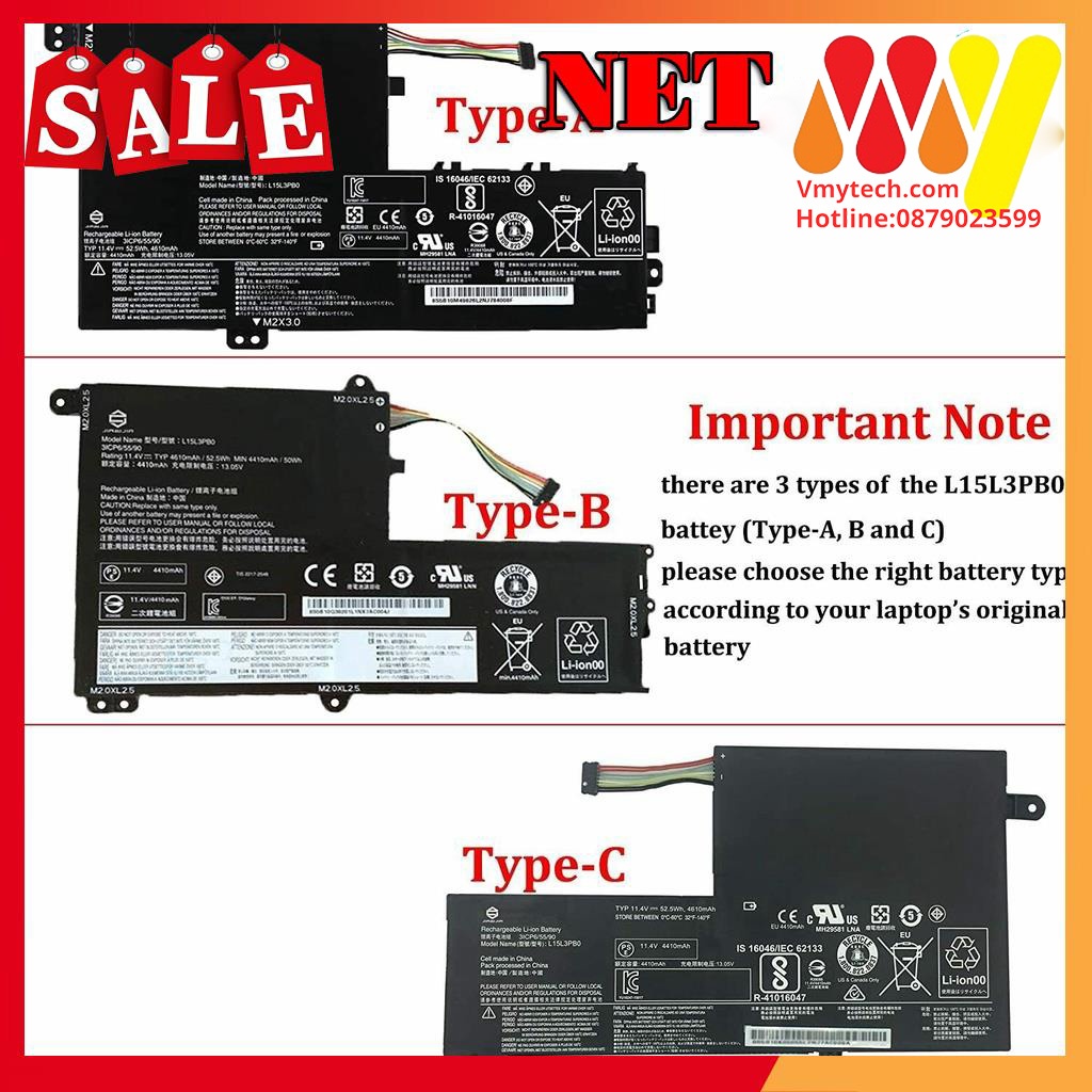 PIN LAPTOP Lenovo IDEAPAD YOGA 510 510-14AST 510-14IKB 510-14ISK 510-15IKB 510-15ISK 520-14IK 520-14IKB L15M2PB1