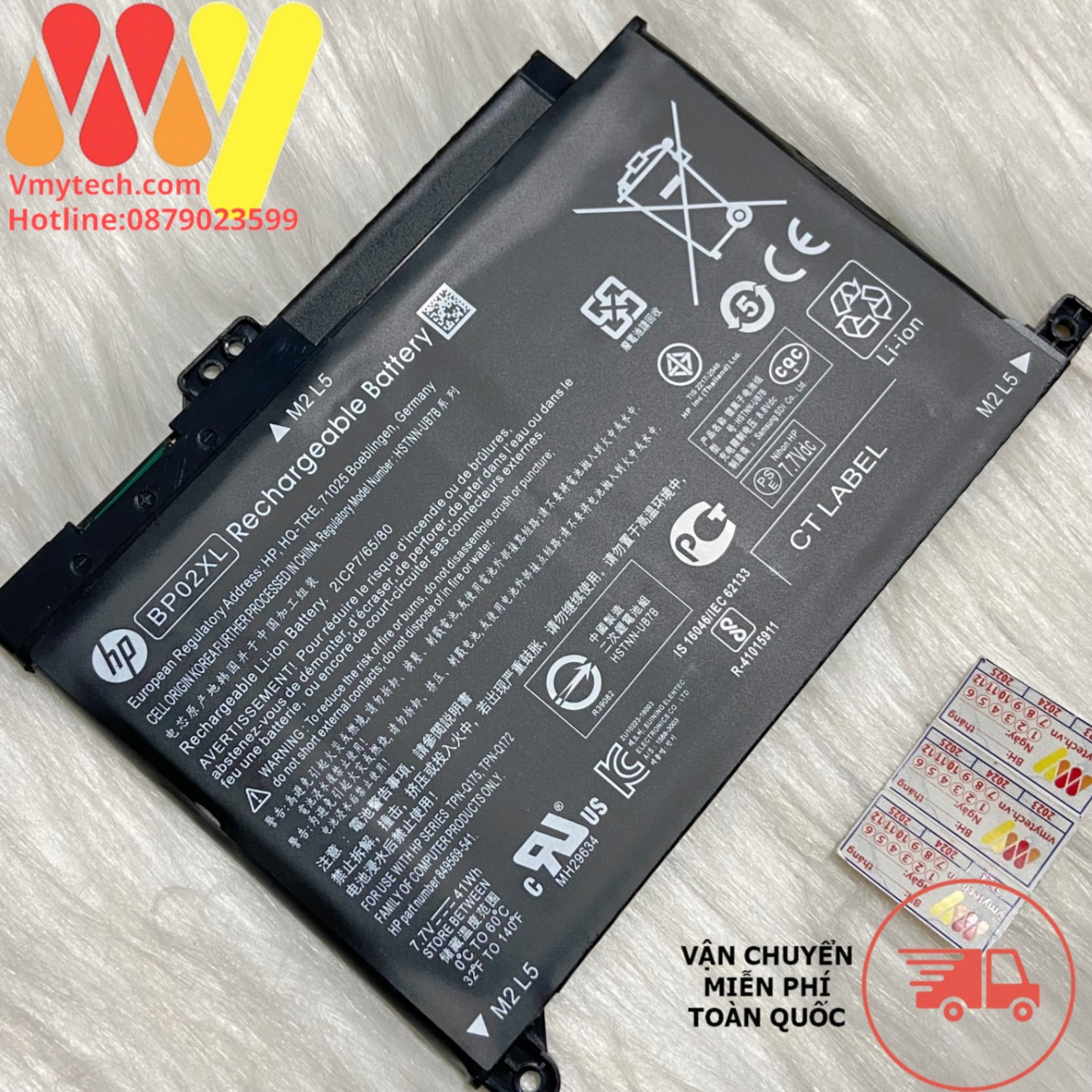Pin Laptop HP BP02XL Pavilion 15-AU 15-AU030WM 15-AU010WM 15-au024tu HSTNN-LB7H HSTNN-UB7B ZIN