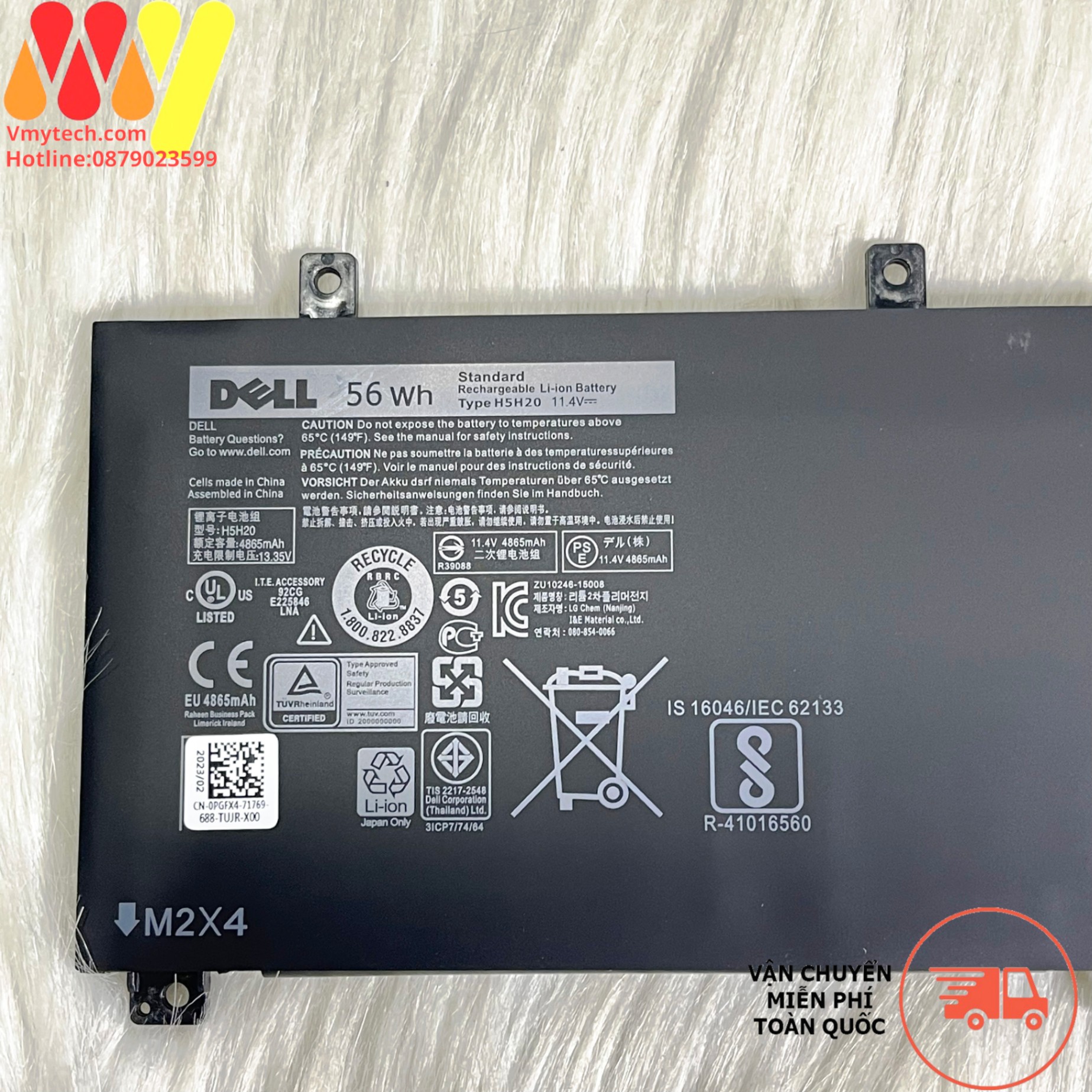 Pin DELL XPS 15 9550 (H5H20 / 56Wh) Zin