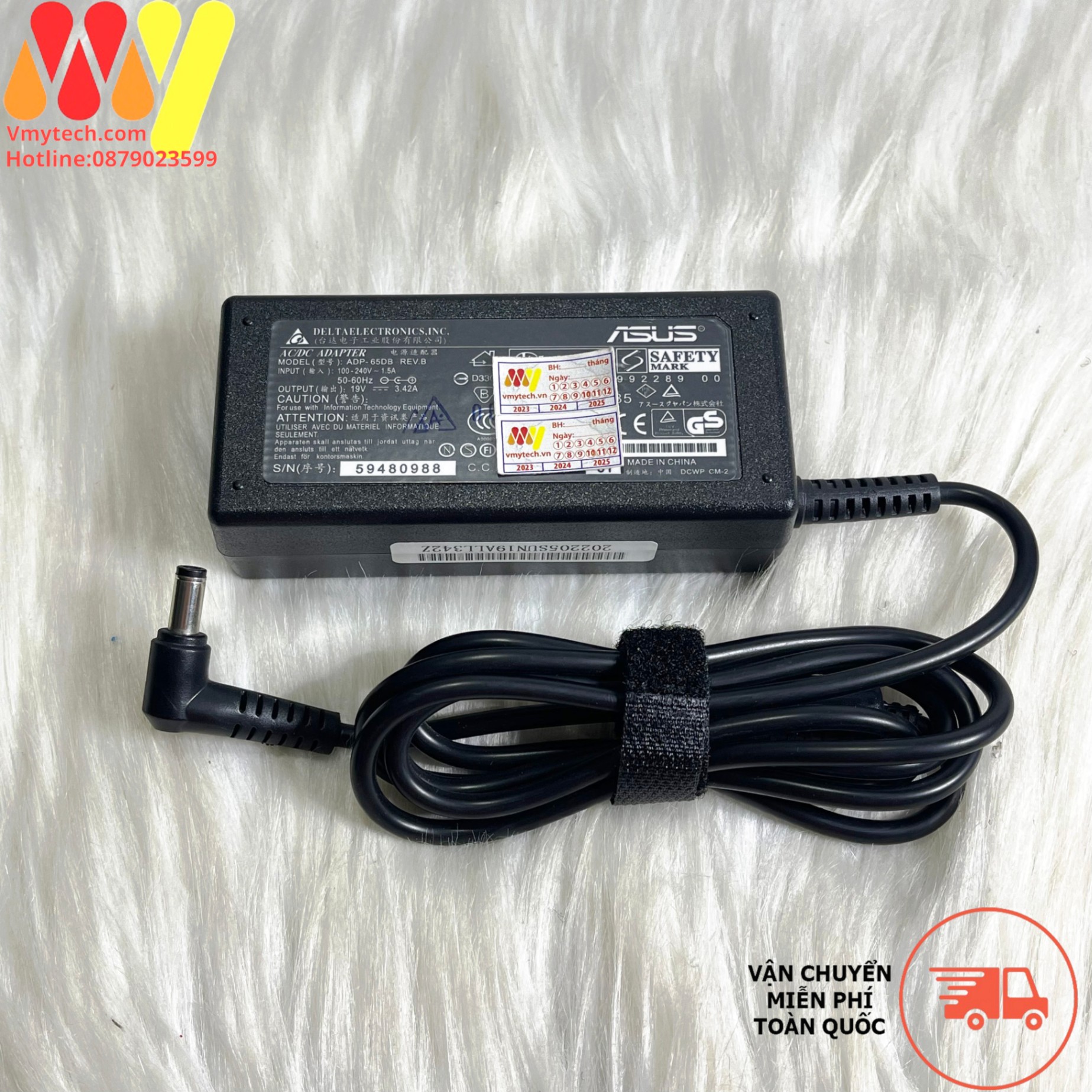 Thay Sạc Cho Asus 19V - 3.42A Chân Thường - Loại OEM