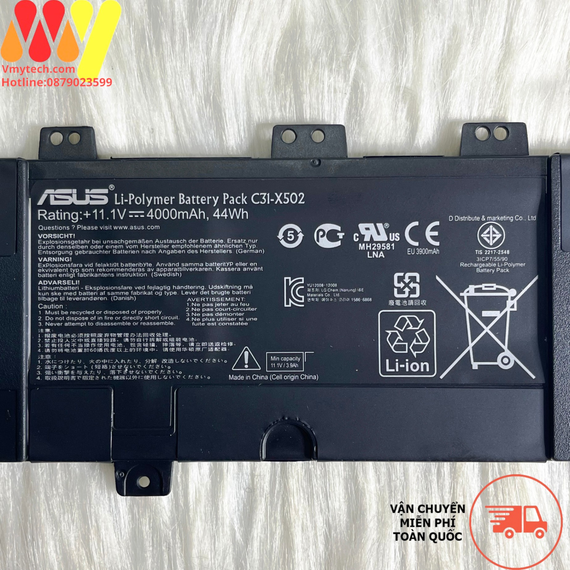 Pin laptop Asus Vivobook X502 X502c X502ca – X502 (ZIN) C21N-X502