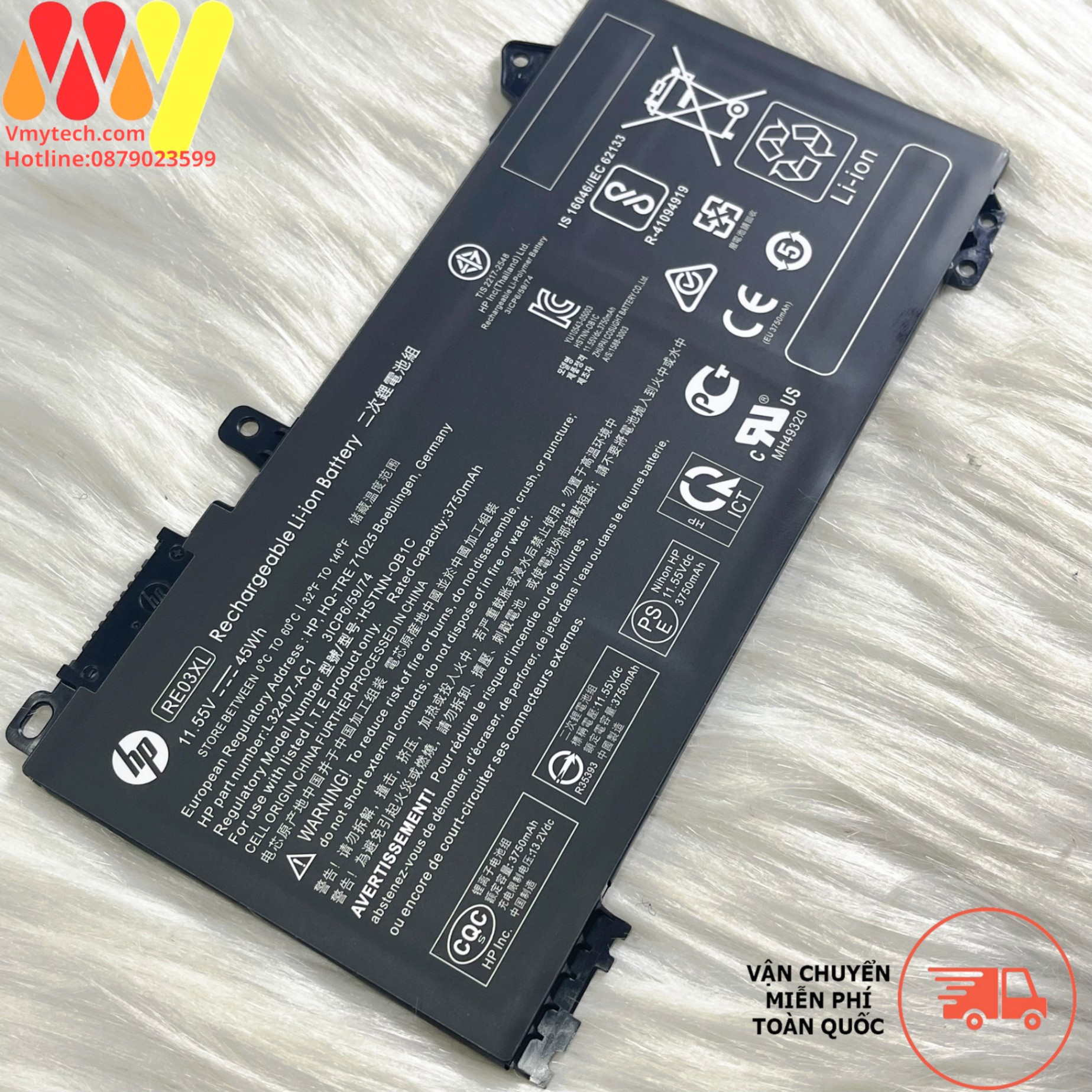 Pin Laptop HP Probook 430 G6, 430 G7, 440 G6, 445 G6, 440 G7, 450 G6, 450 G7, HSTNN-OB1C, RE03XL