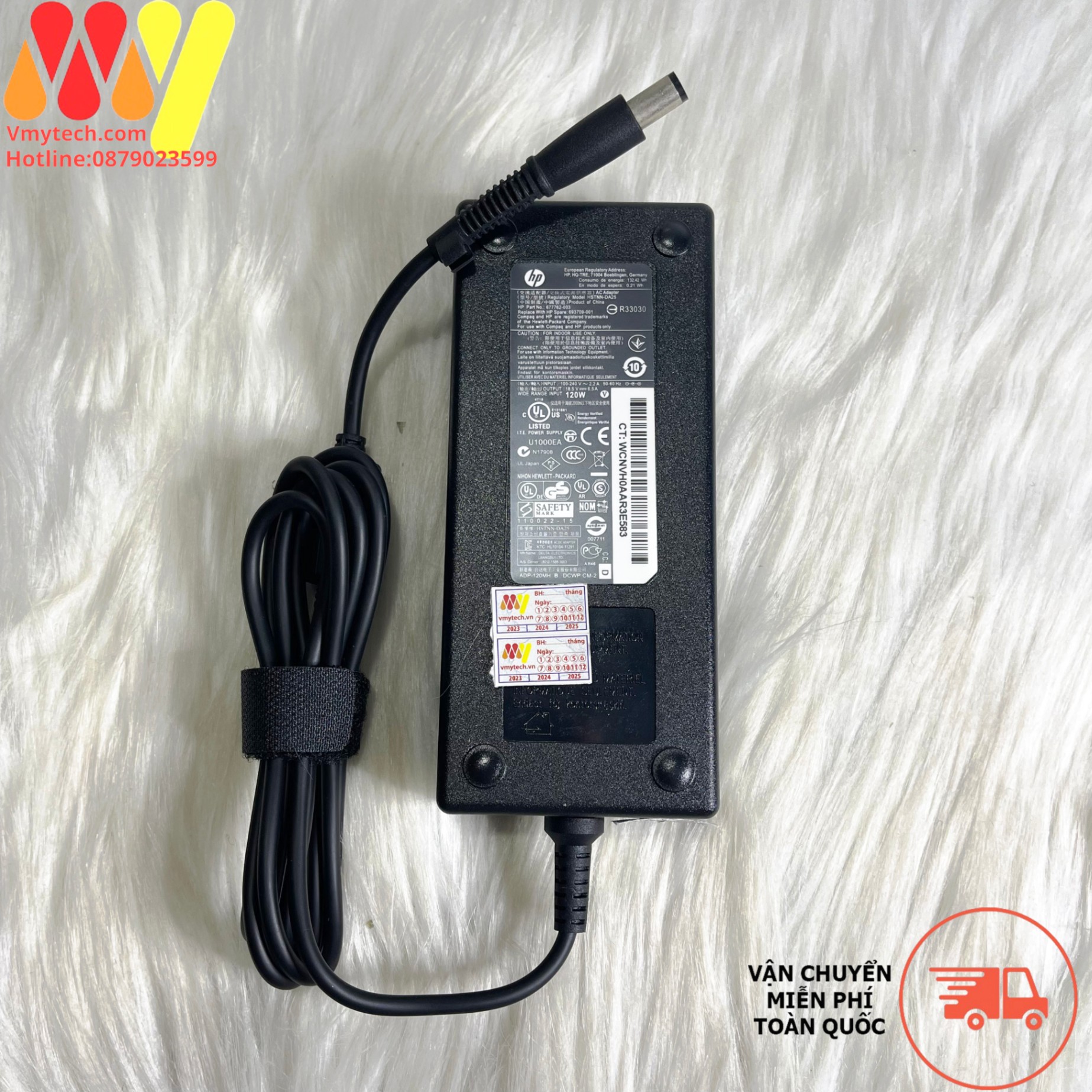 Sạc Laptop HP elitebook 8560p 8560w 8570p 8570w ZIN