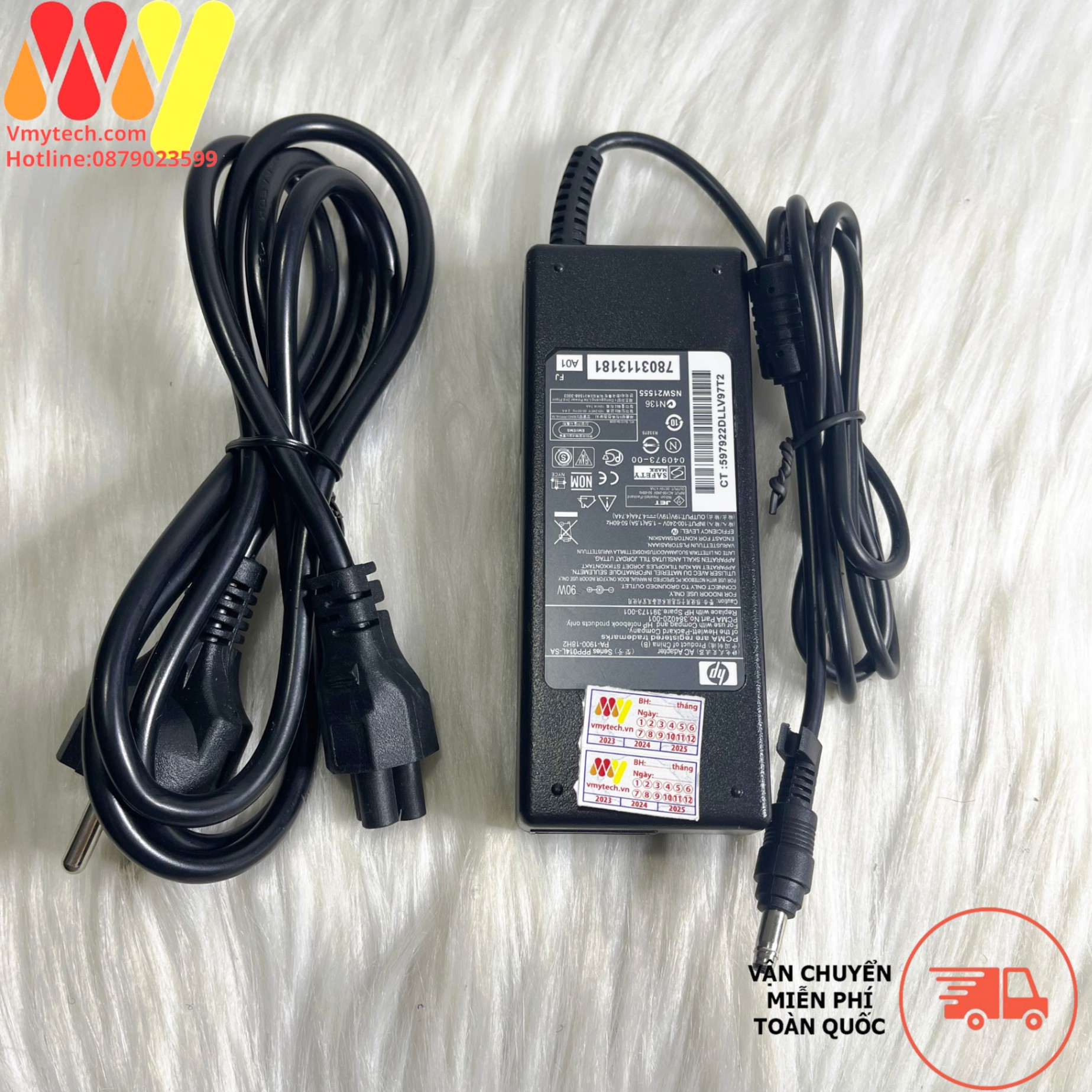 Hp 19V-4.74A(90w) chân đạn (4.8 * 1.7mm) Zin