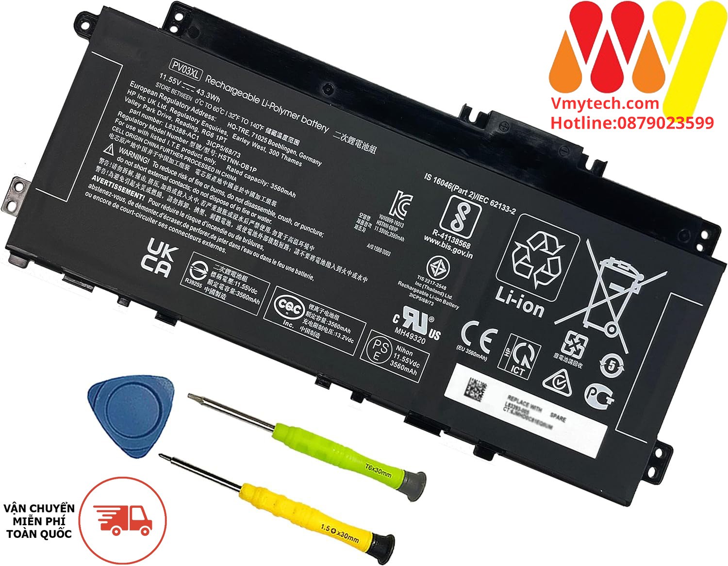 HP Pavilion 13-BB 14-DV 14-DK 15-EH 14M-DW HSTNN-LB8S PP03XL PV03XL