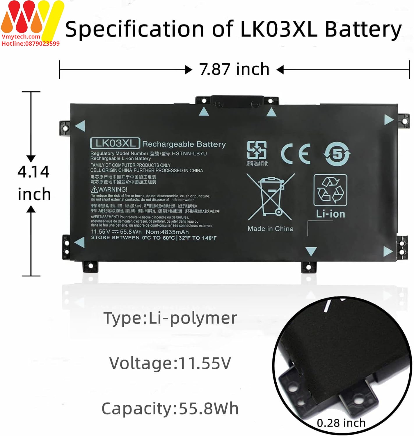 Pin Battery laptop HP Envy x360 15-bp 15-bq 15-cp 15-cn 17m 17-ae 17-ce LK03XL