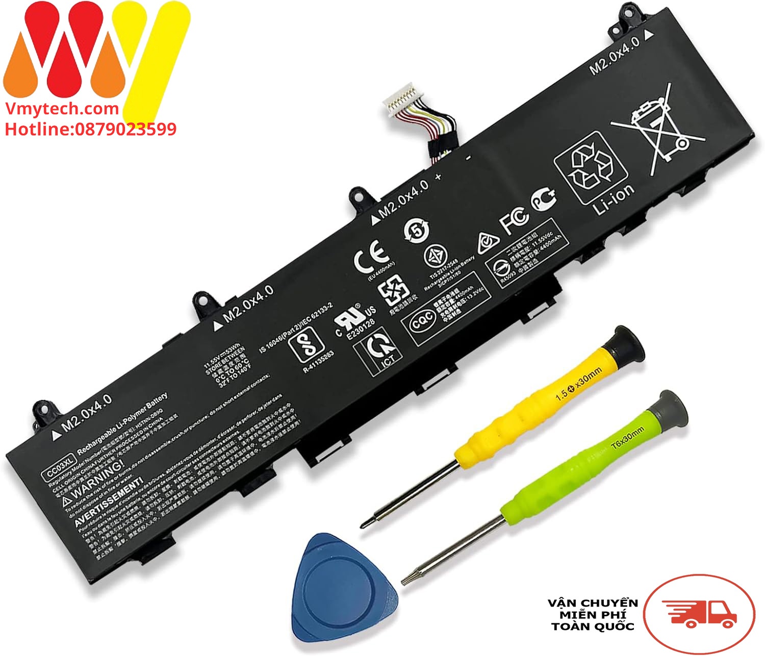 Pin laptop HP EliteBook 840 G7, 840 G8, 845 G7, 845 G8, CC03XL Battery 53Wh ZIN