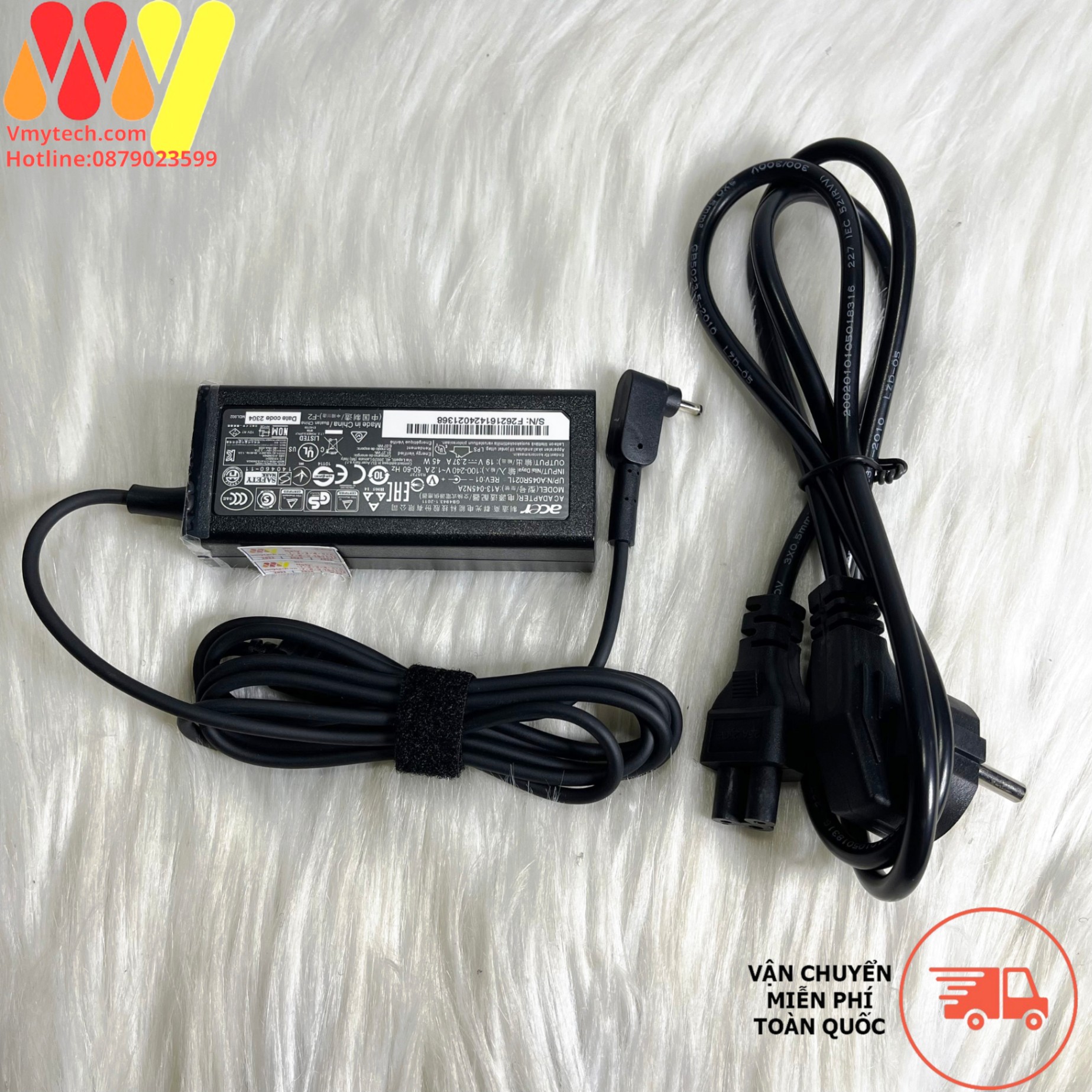 Acer 19V-2.37A Chân nhỏ 1.1mm ZIN LOGO
