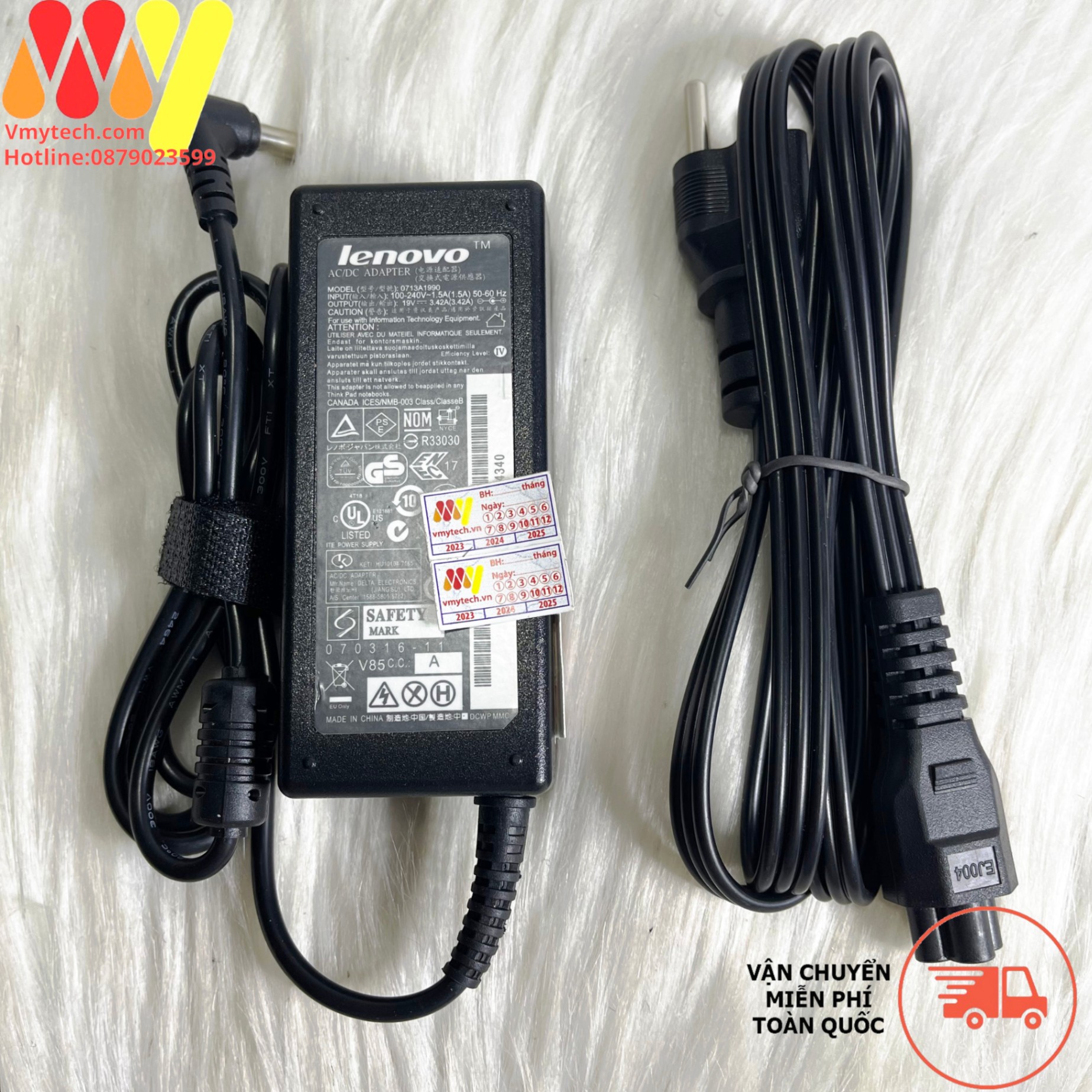 Sạc Laptop Lenovo 19v - 3.42A 65w Chân Thường 5.5mm*2.2mm - Loại OEM