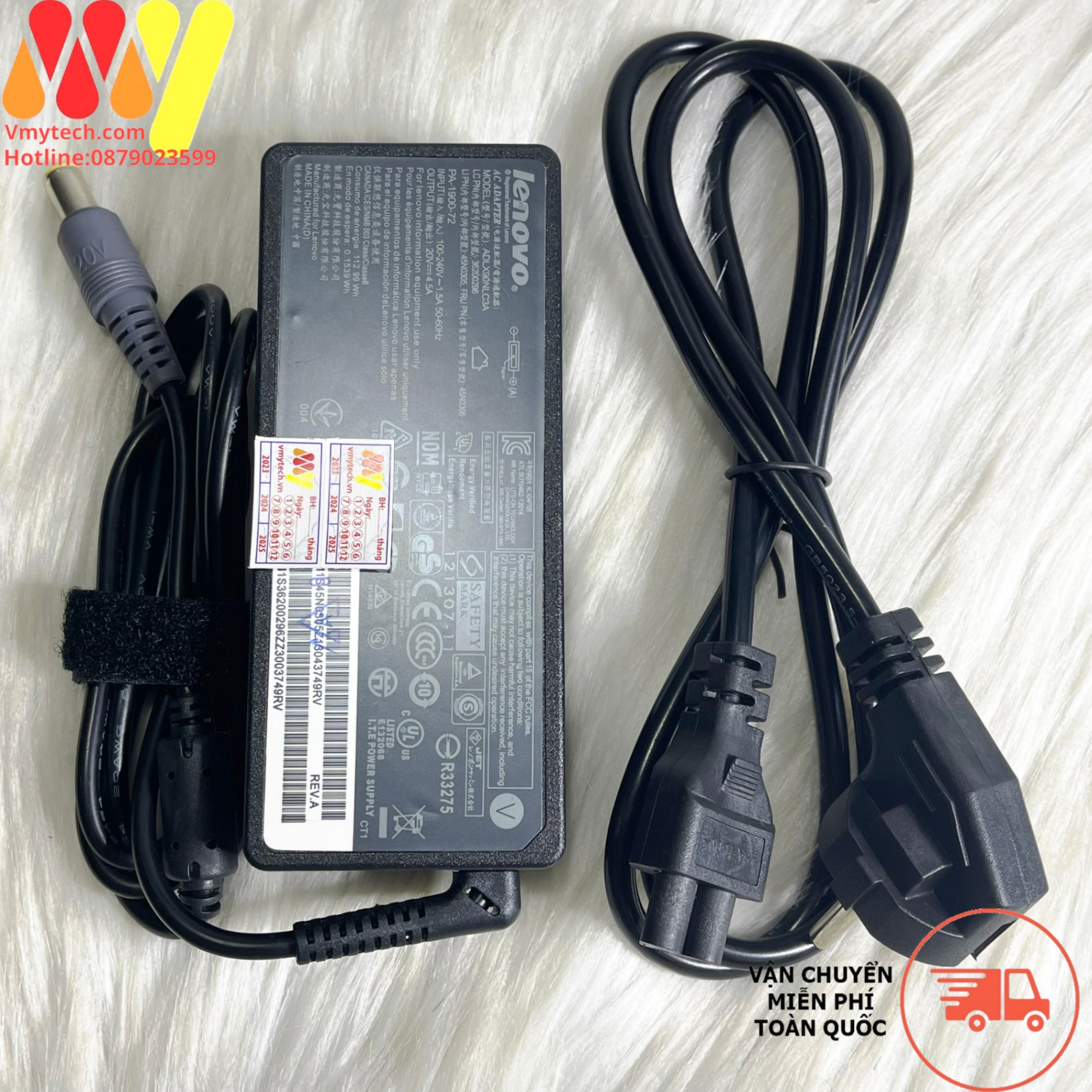 Sạc Laptop Lenovo 20V - 4.5A chân Kim To Zin