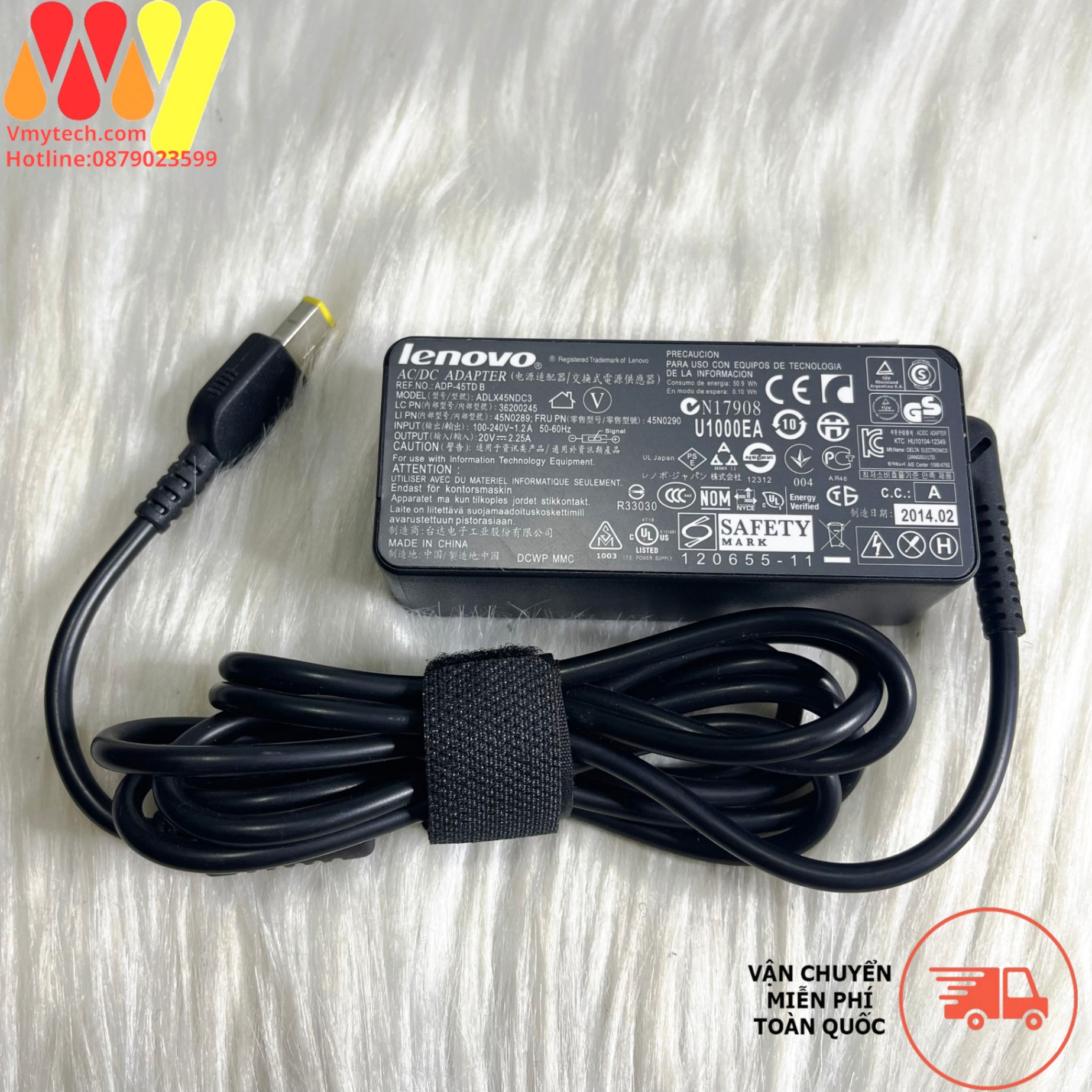 Sạc Laptop Lenovo 20v-2.25A 45w chân USB ZIN