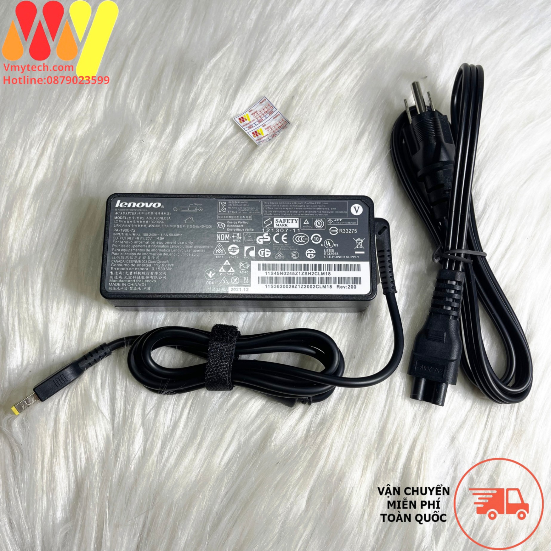 Sạc Laptop Lenovo 20V-4.5A 90w chân USB OEM