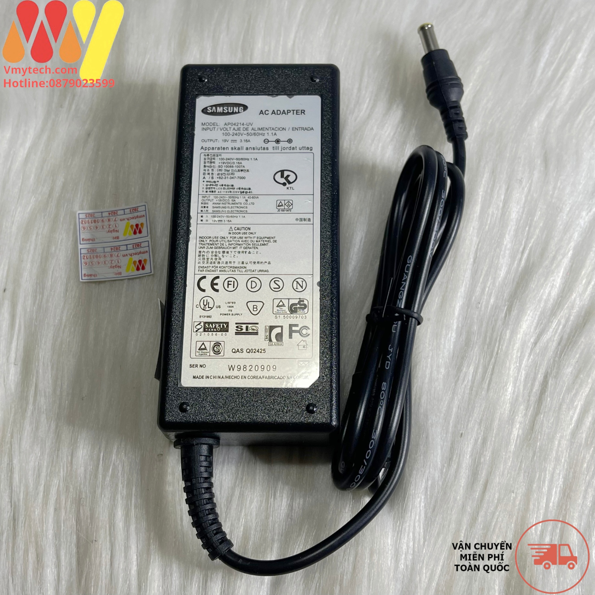 Laptop Samsung 19V - 3.16A 65w Chân 5.5*3.0mm Loại oem