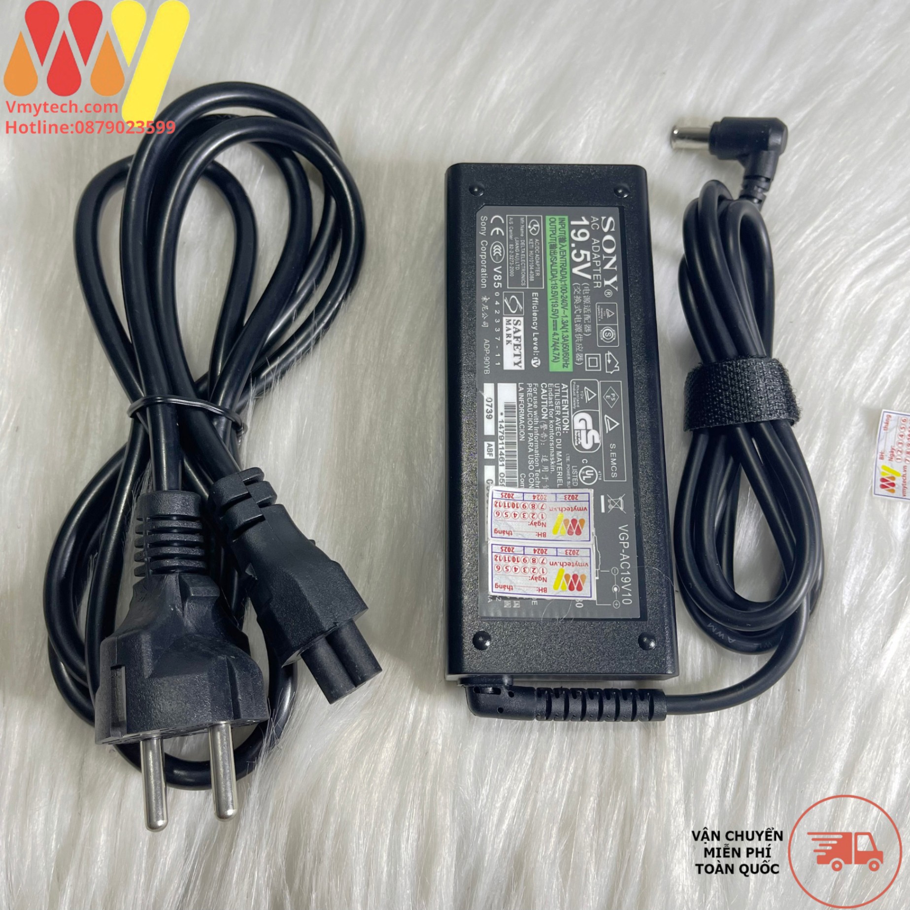 Laptop SONY 19.5v-4.7A 90w Chuẩn chân cắm 6.5mm*4.4mm*1.4mm ZIN Logo
