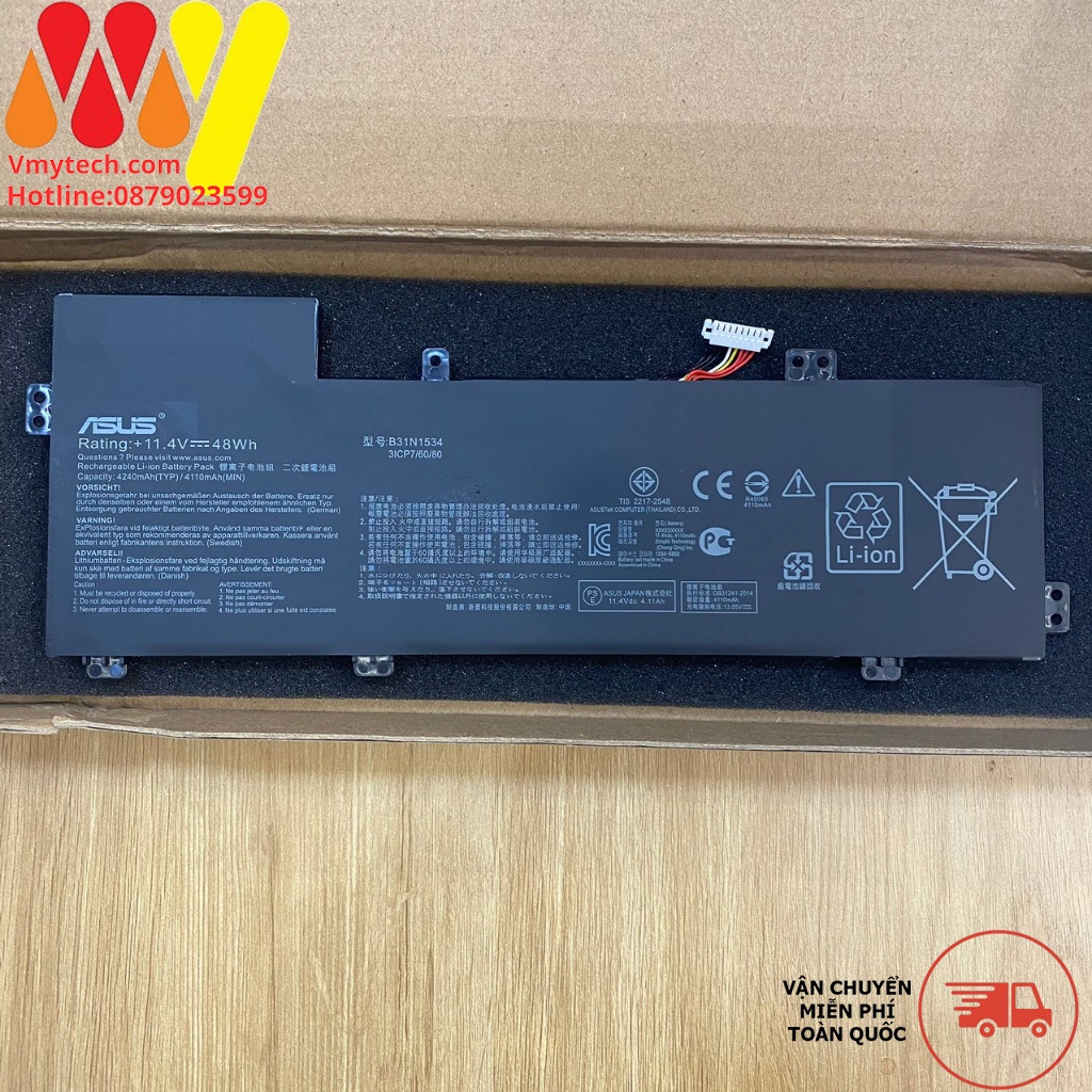 Laptop Asus Zenbook UX510 UX510UW UX510UW-1A UX510UW-RB71 UX510UX B31N1534