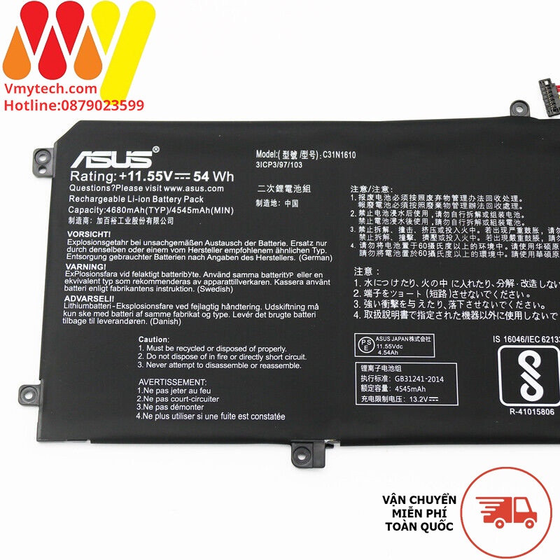 C31N1610 UX330 UX330U U3000C UX330C UX330CA UX330UA 54W