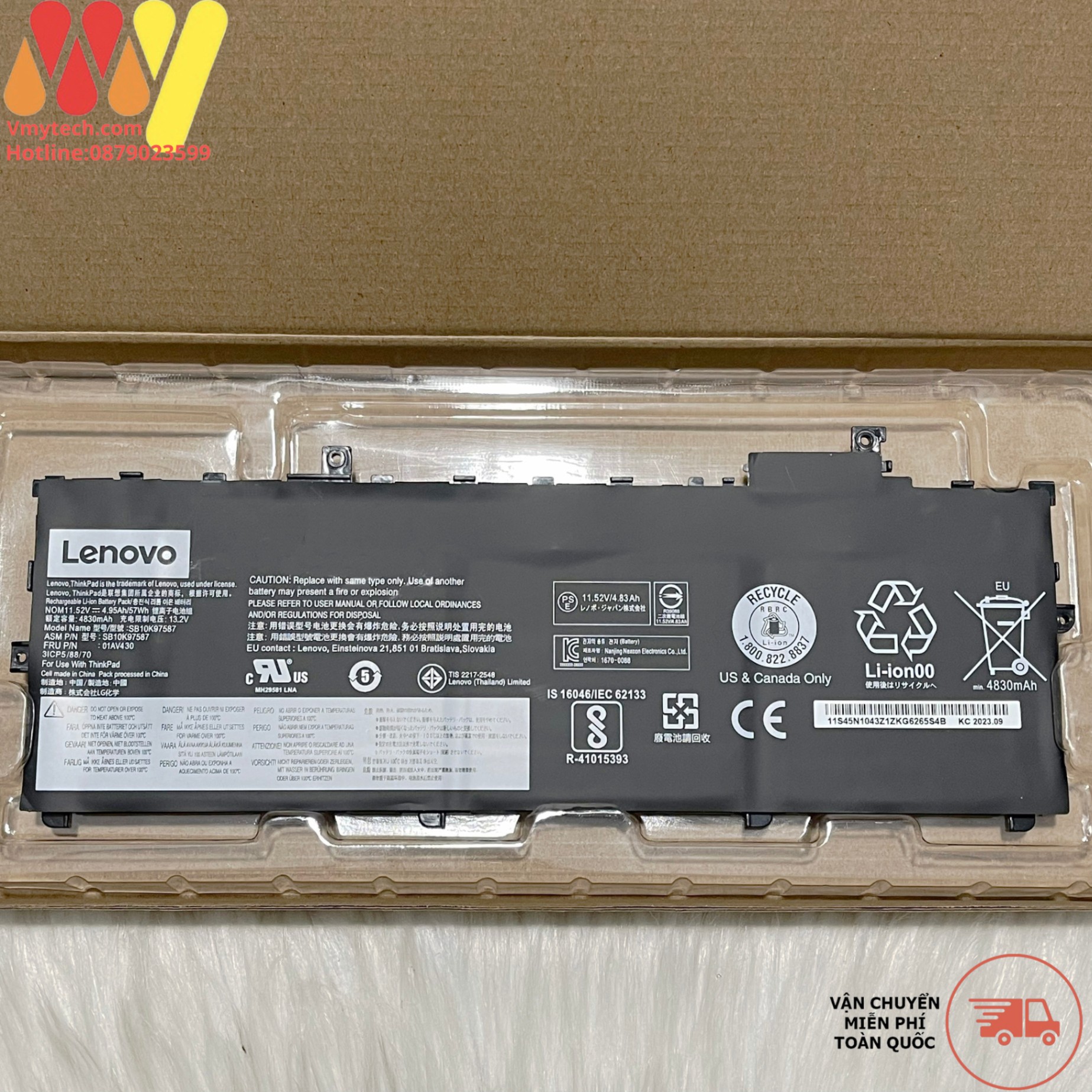 Pin laptop Lenovo Thinkpad X1 Carbon Gen 5 Gen 6, X1 Gen 5 Gen 6, 01AV429 01AV430 01AV431 01AV494