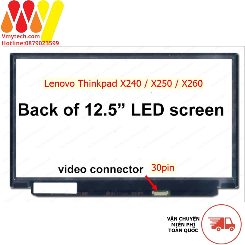 LCD 12.5/Mỏng/30 pin/ko tai/HD Cho laptop lenovo Thinkpad X240 X250 X260, hb125wx1-200, m125nwn1 12.5