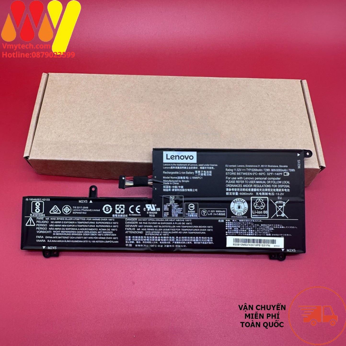 PIN LENOVO YOGA720-15,720-15(L16L6PC1) L16C6PC1 L16M6PC1 72Wh