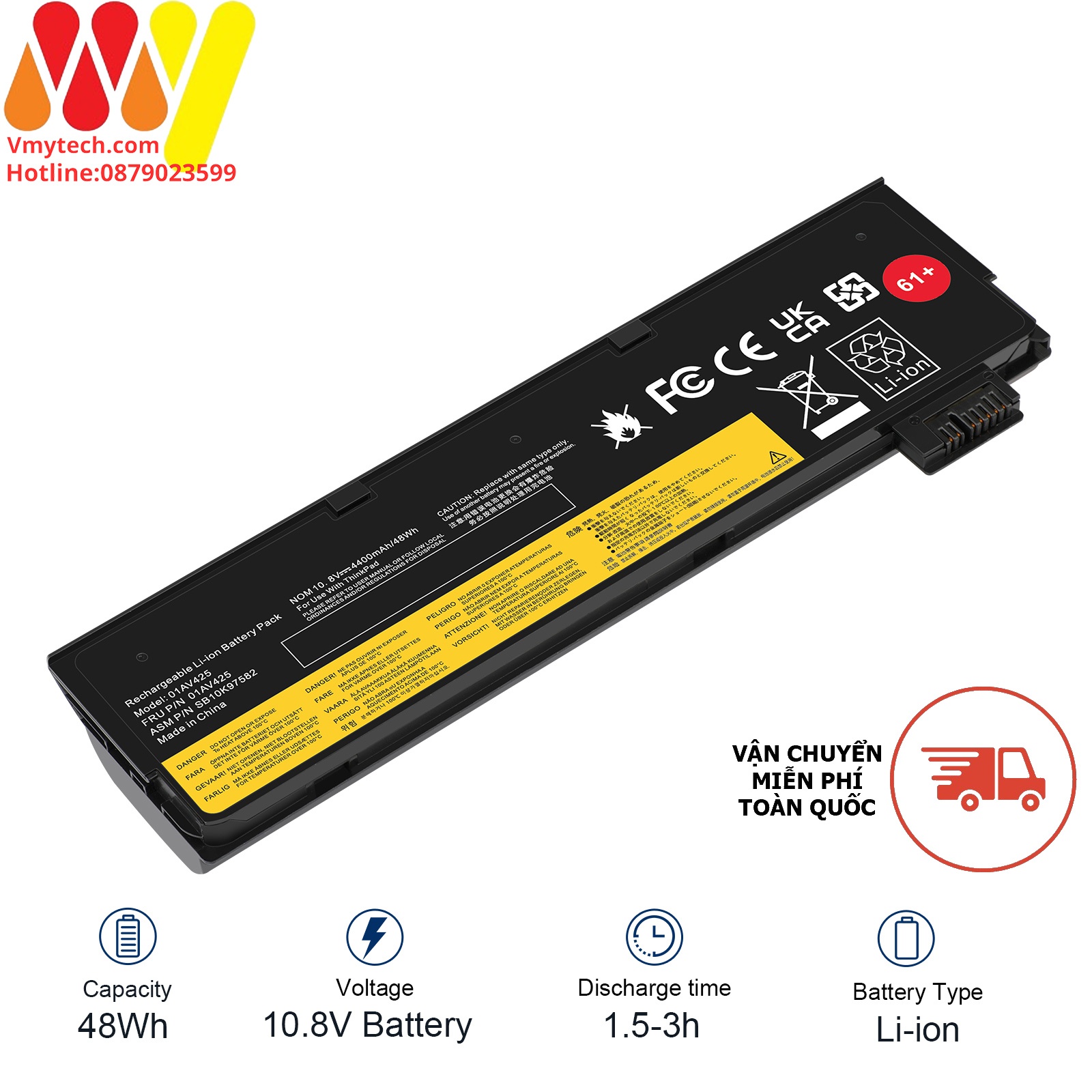 LENOVO 61+ 01AV423 01AV424 Lenovo ThinkPad T470 T570 P51S 01AV427 SB10K97580